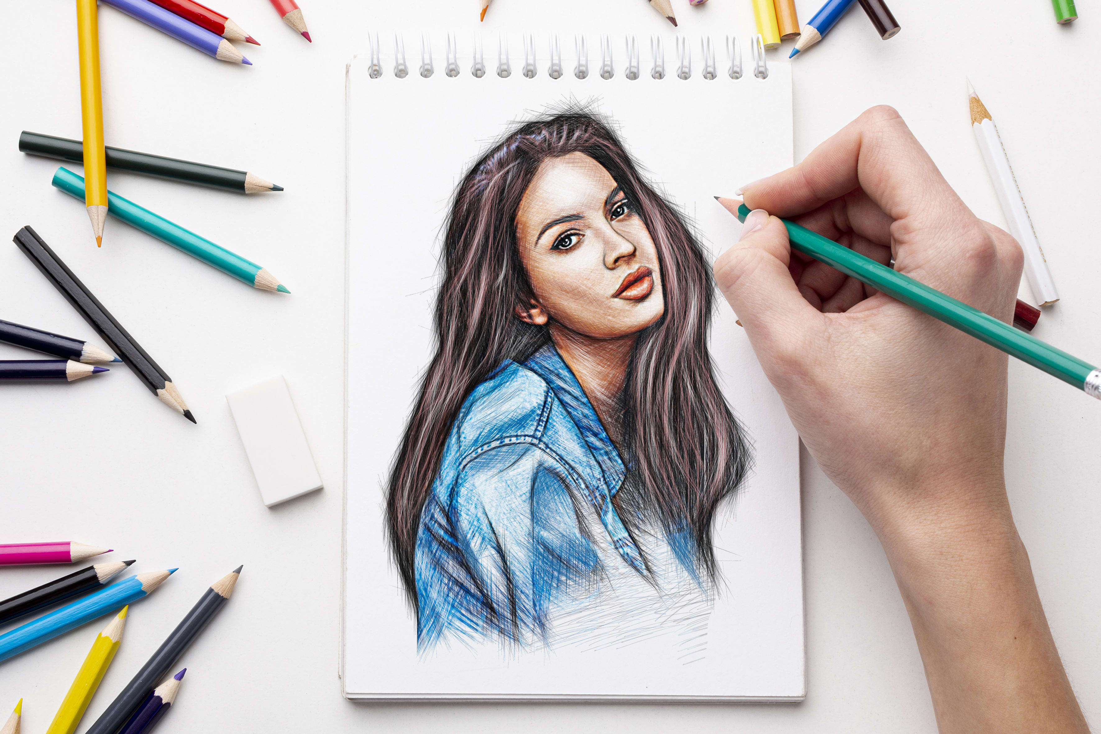 Color Pencil Drawing from photo | Photo to Drawing | Sketch Artist