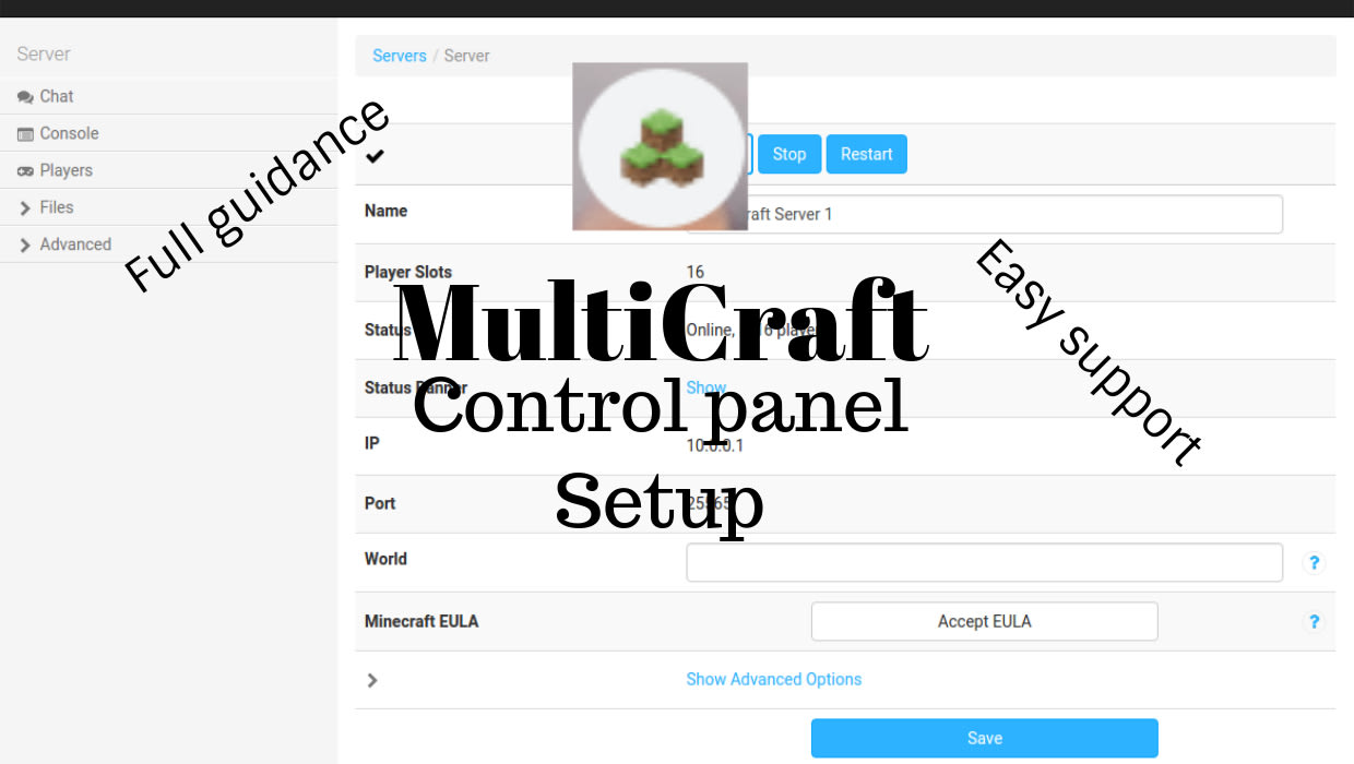 Multicraft Control Panel, take control of your Minecraft Server