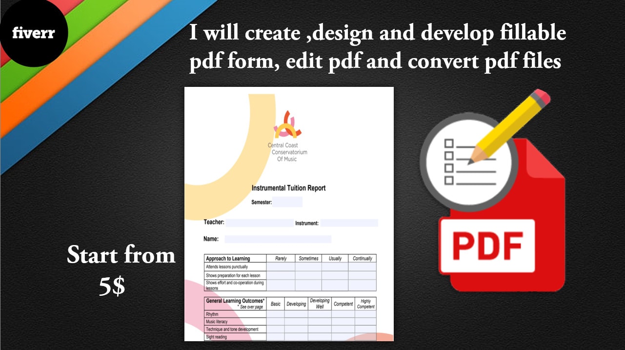 Design and develop fillable pdf form,edit and convert pdf by Samreenaslam05  | Fiverr
