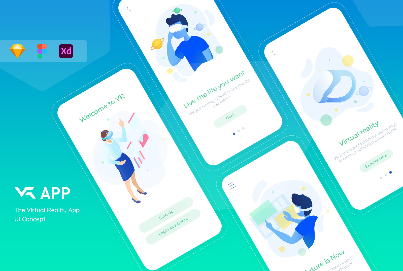 Do ui ux design for your mobile app using sketch, xd, figma by