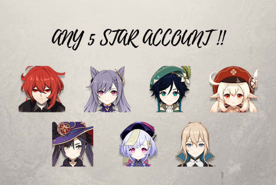 Search Account Genshin Impact With Any 5 Star Character In Asia And Na Server By Beni2703 Fiverr