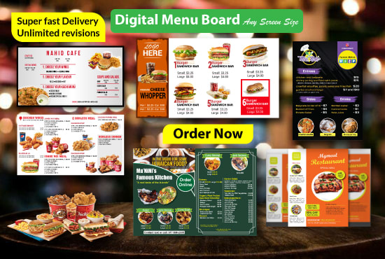 Design Restaurant Menu Food Menu And Digital TV Menu Screen 