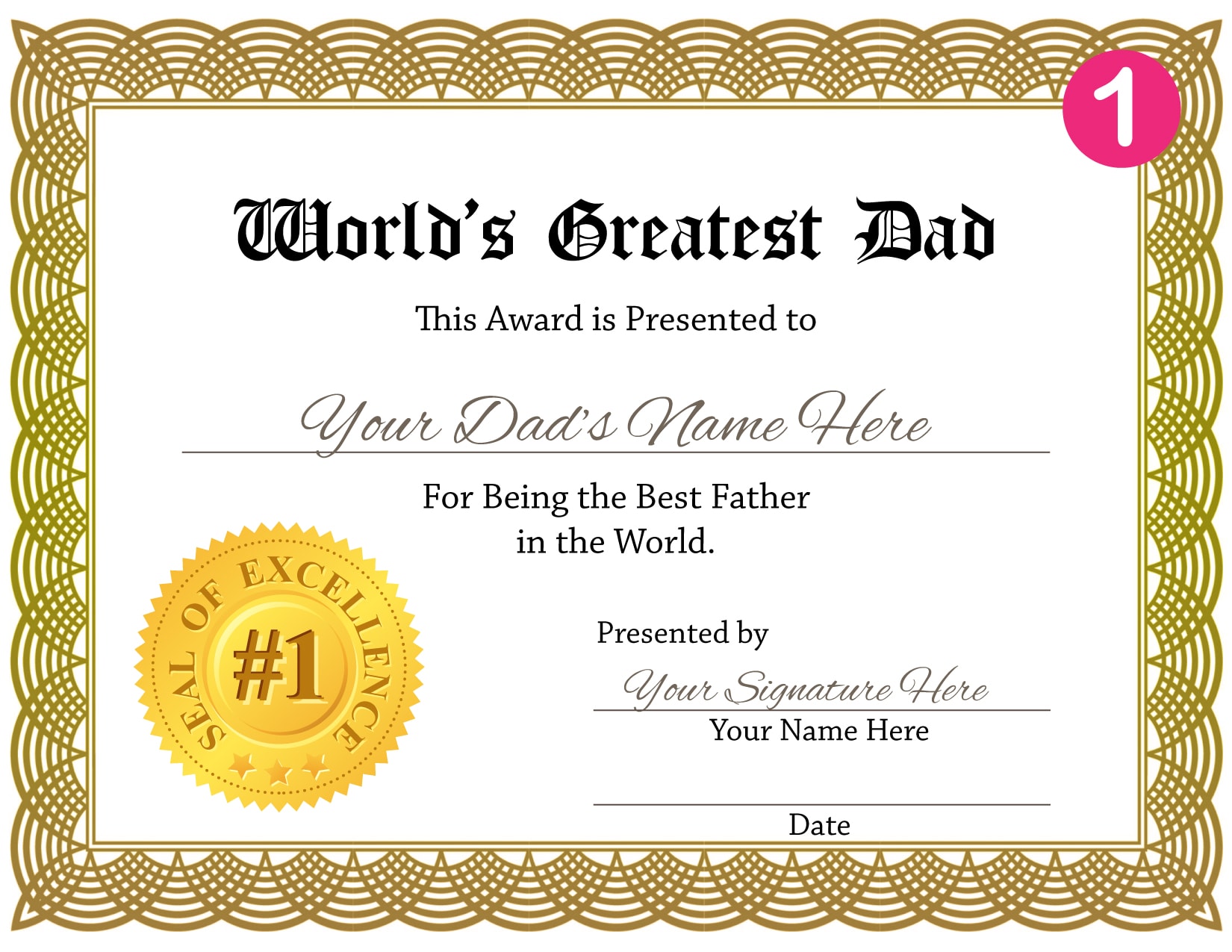 Fathers Day Certificate Template ubicaciondepersonas cdmx gob mx