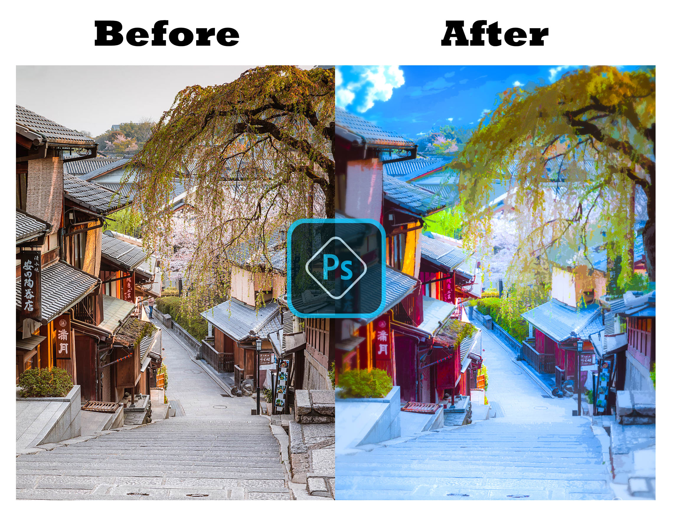 Turn your photo like anime background style with photoshop by Kirinaster |  Fiverr