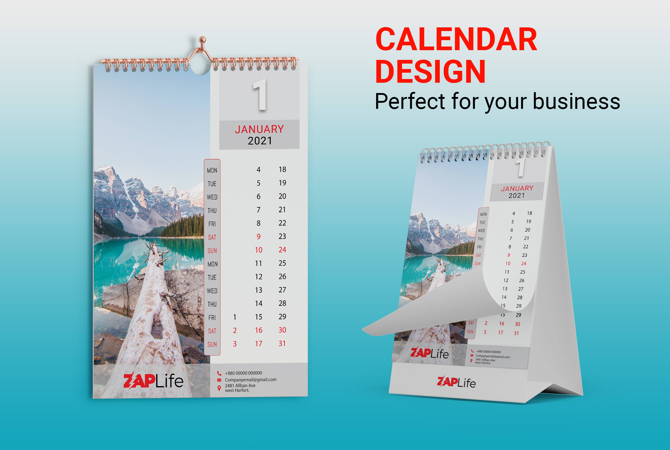 Do Desk Or Wall Calendar Design In 24 Hours By Riyadh 95 Fiverr