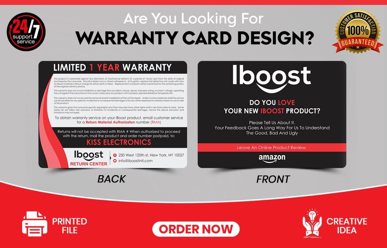 Design Business Card Warranty,guarantee Card Design