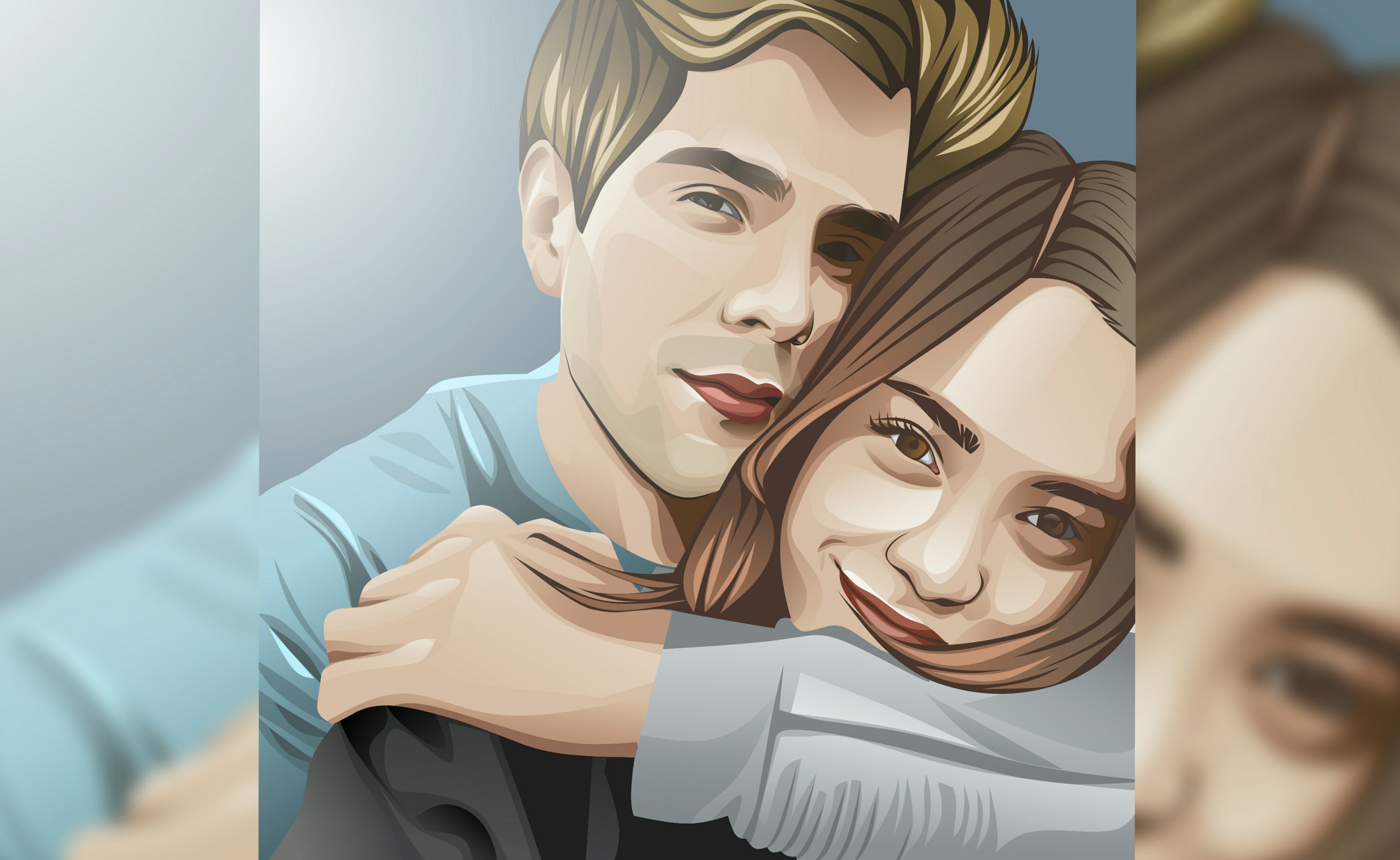 Draw romantic cartoon couple potrait for your anniversary by Suryadesign19  | Fiverr