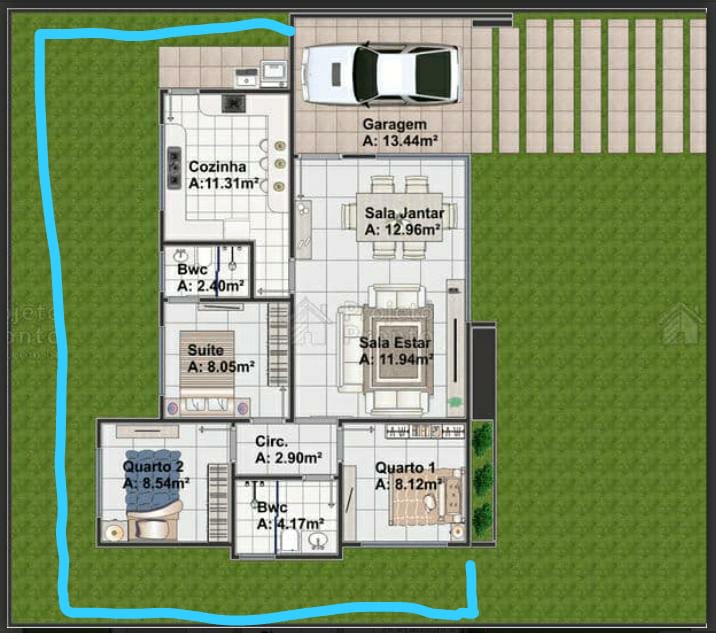Imagen Planta Baixa Casa 10 Plantas De Casas Térreas Com 3 Quartos
