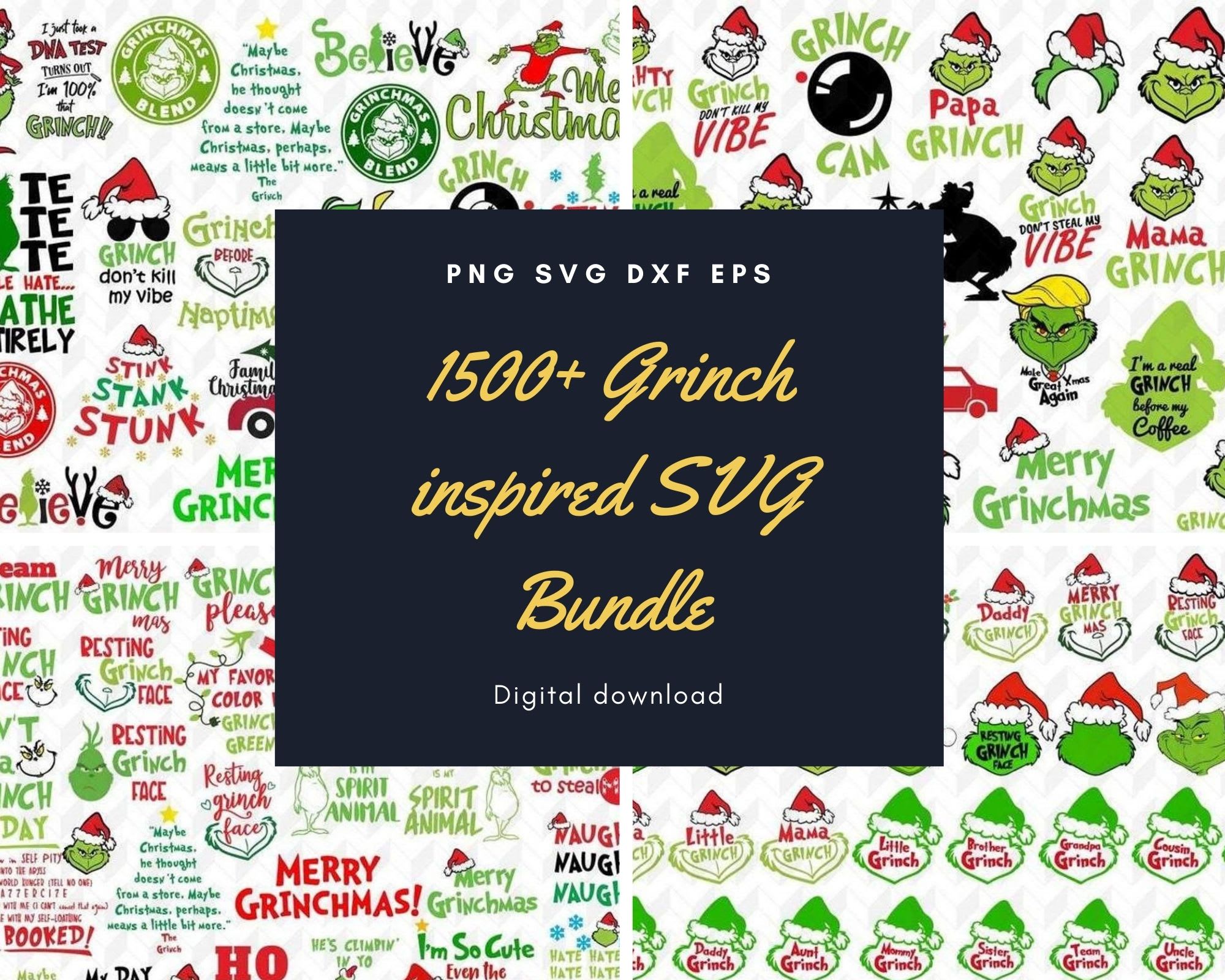 Download 1500 Grinch Inspired Svg Bundle For Etsy And Pod By W Idad Fiverr