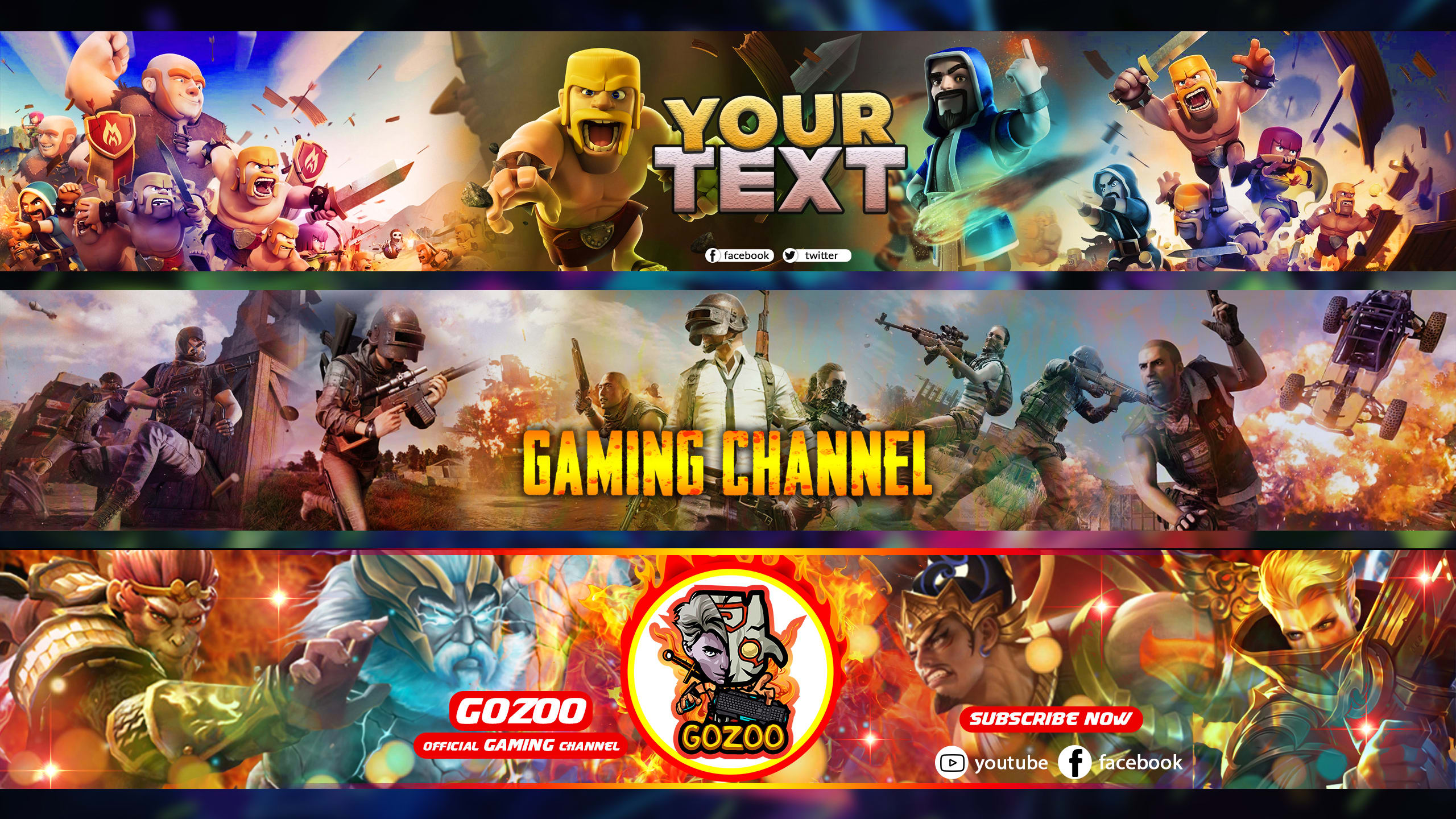 Design Creative Youtube Gaming Banner Twitter Twitch Header Art By Imran Digital97 Fiverr