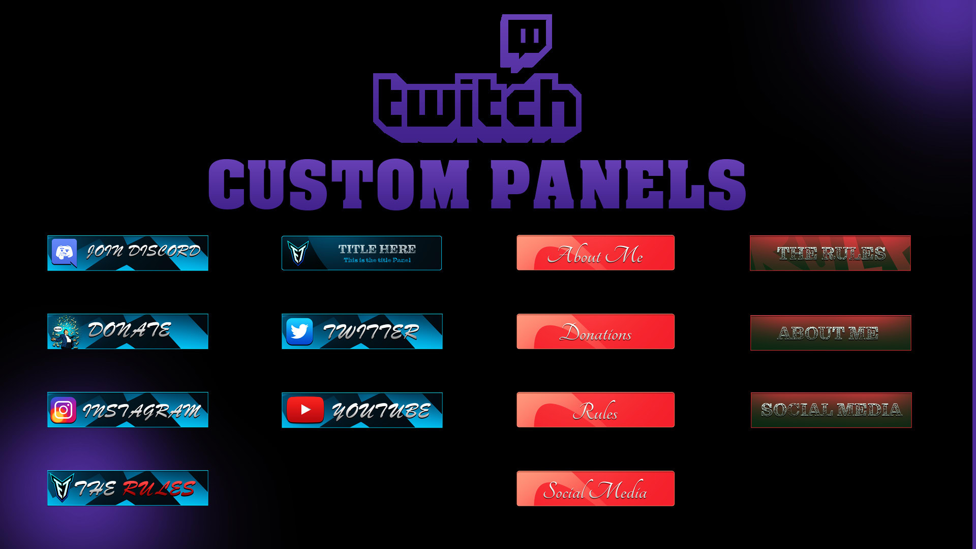 Make Simple Twitch Header And Graphics Panels By Coach Et Fiverr