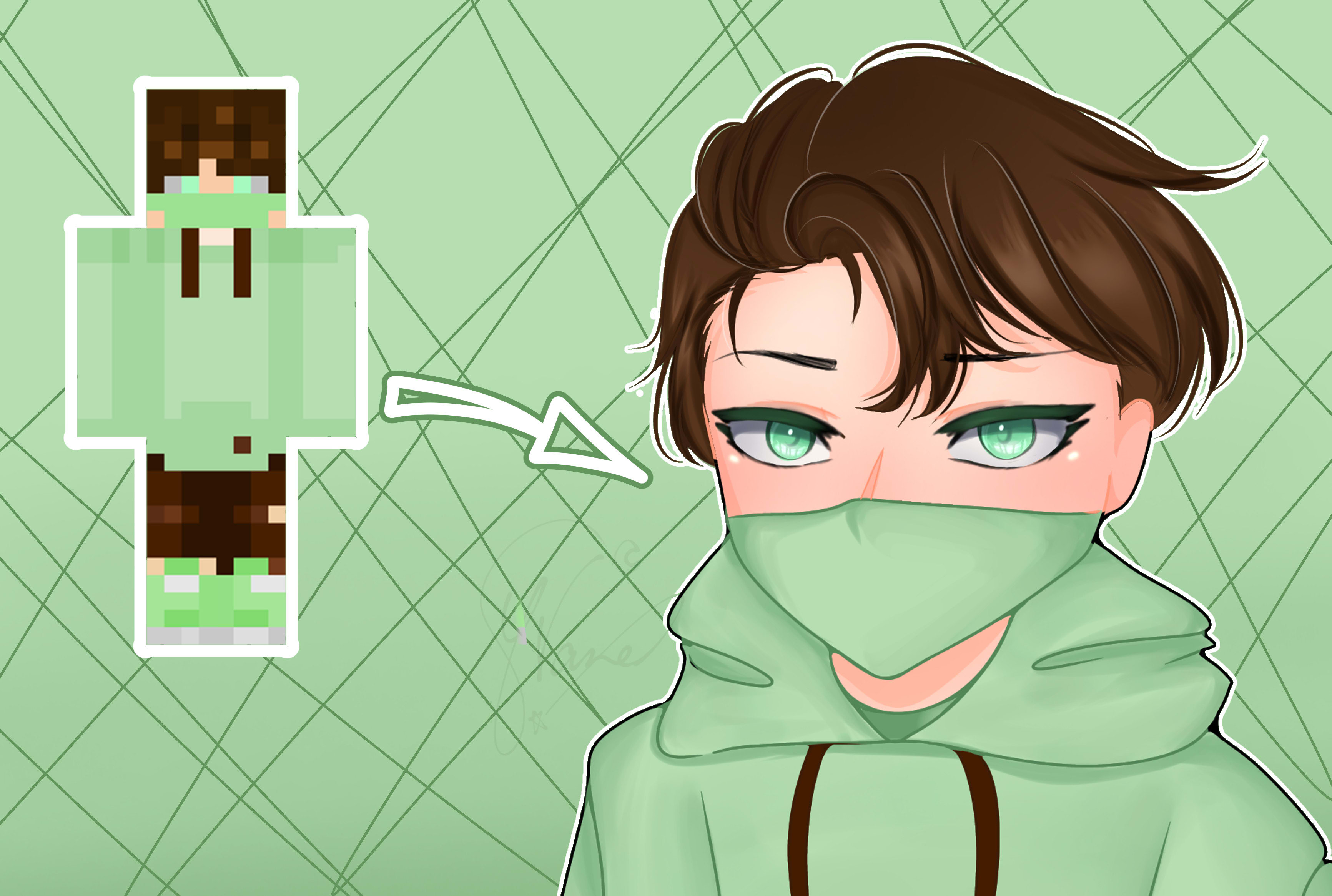 Draw your minecraft skin or roblox avatar in anime style by