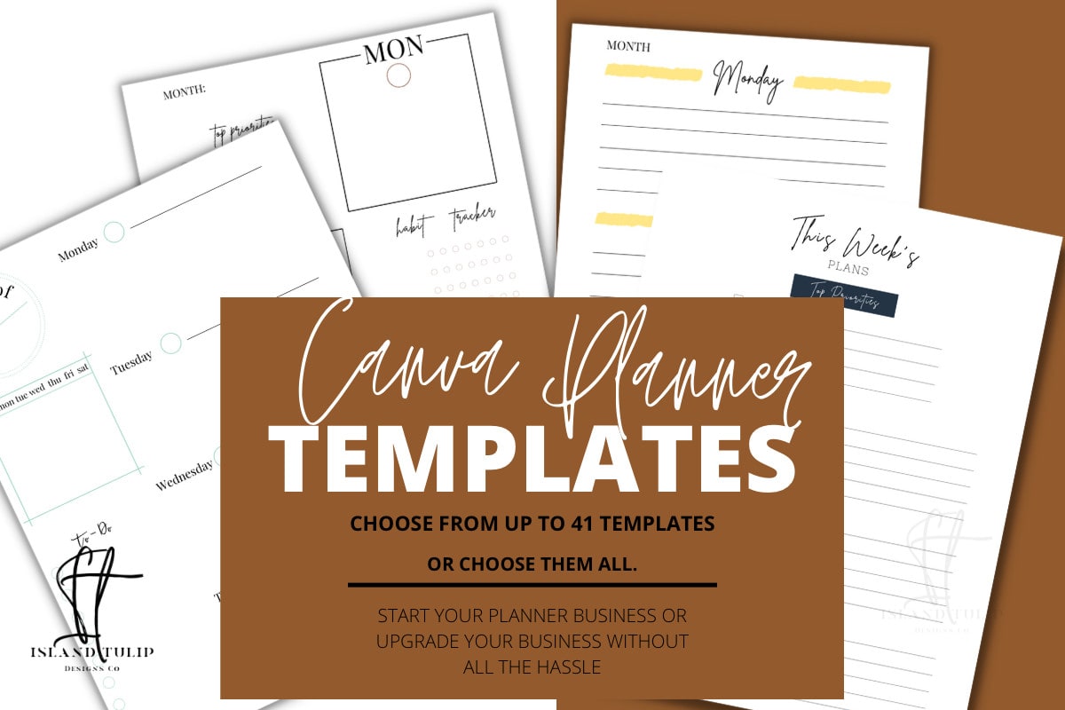 Give you 42 commercial use canva planner template by Islandtulip | Fiverr