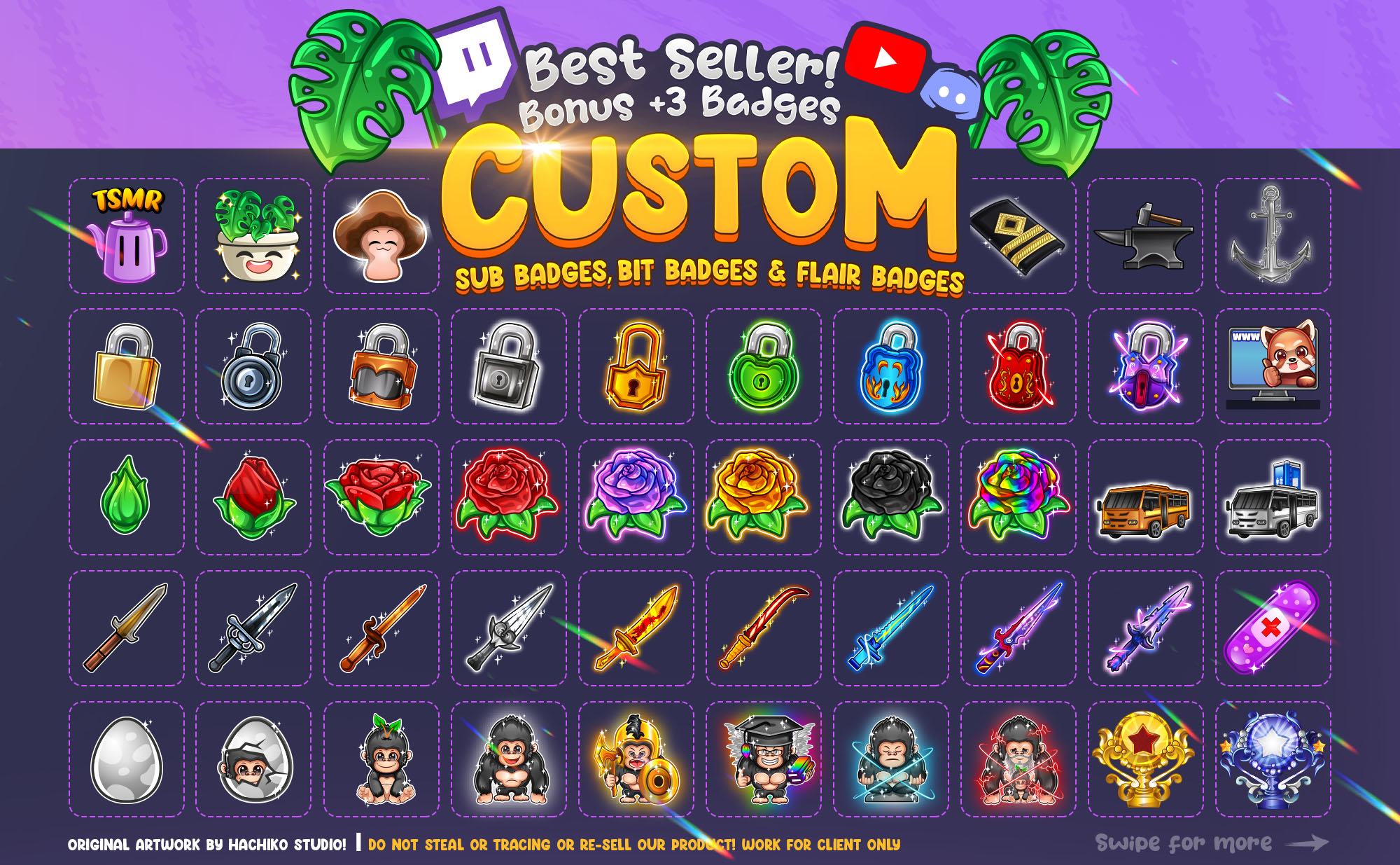 Custom Twitch Sub & Bit Badges by Veendy on Dribbble