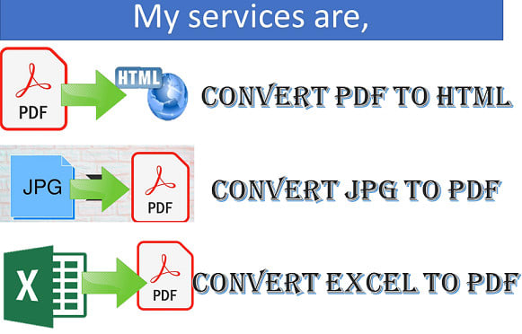 Convert Excel Jpg To Pdf And Pdf To Word Or Html By Mashalzahra512 Fiverr