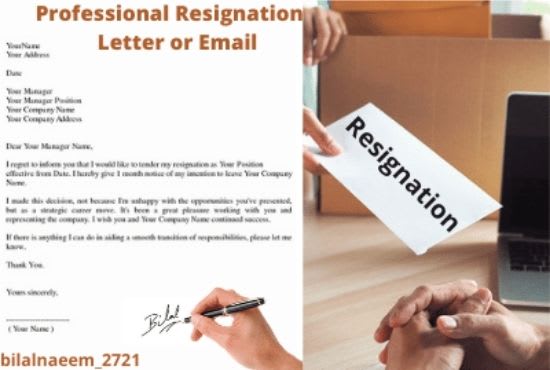 Write Your Professional Resignation Letter Or Email By Bilalnaeem 2721 Fiverr