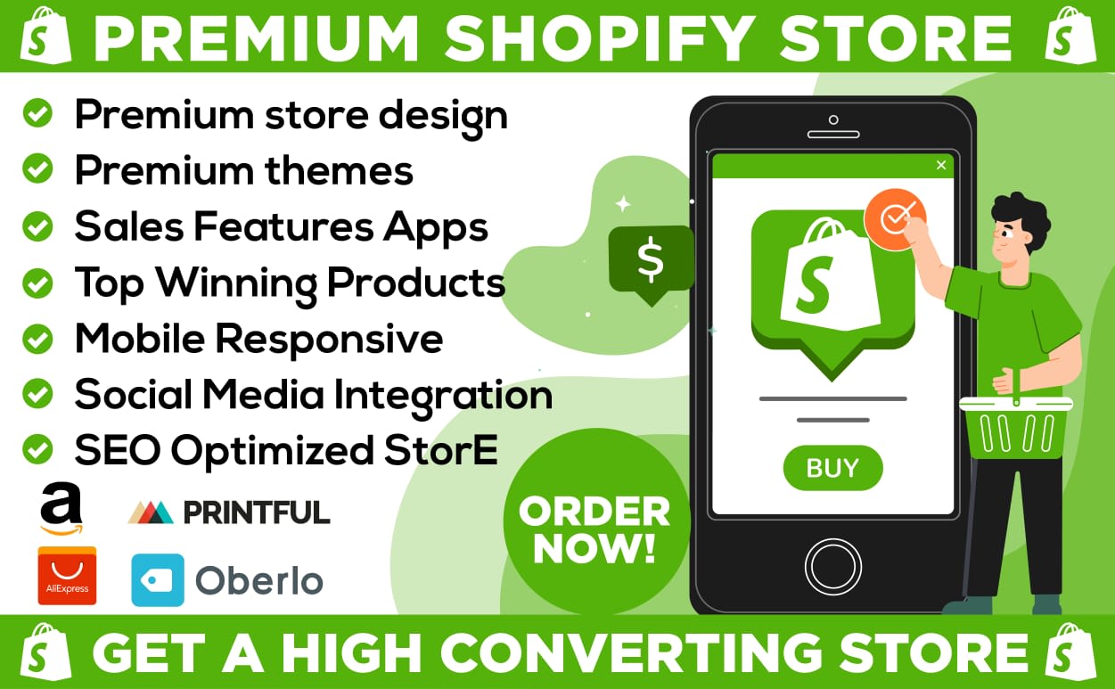 Create Shopify Dropshipping Store and Website With Premium Theme That Converts 
