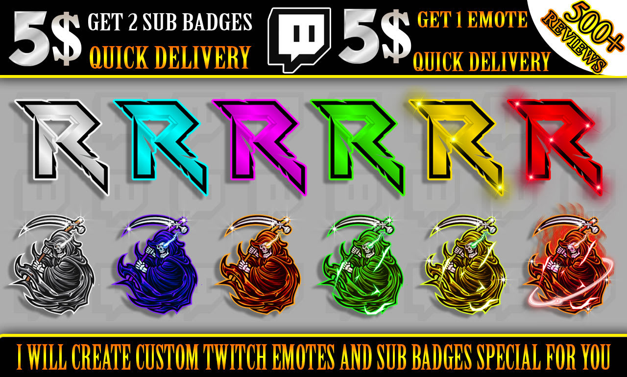 Twitch Sub Badges, Twitch Badge, Sub Badges, Discord Badge.