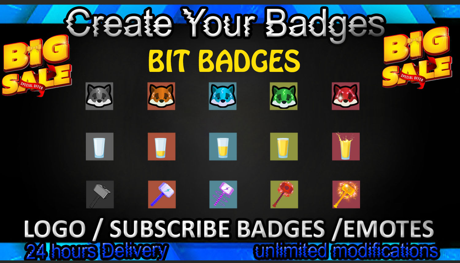 Custom Sub / Bit Badges for Twitch Cheer Channel Point 