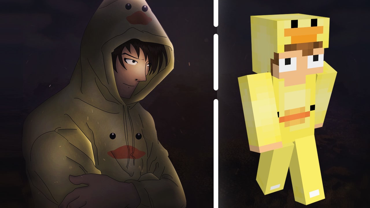 draw your minecraft skin or roblox avatar in anime style