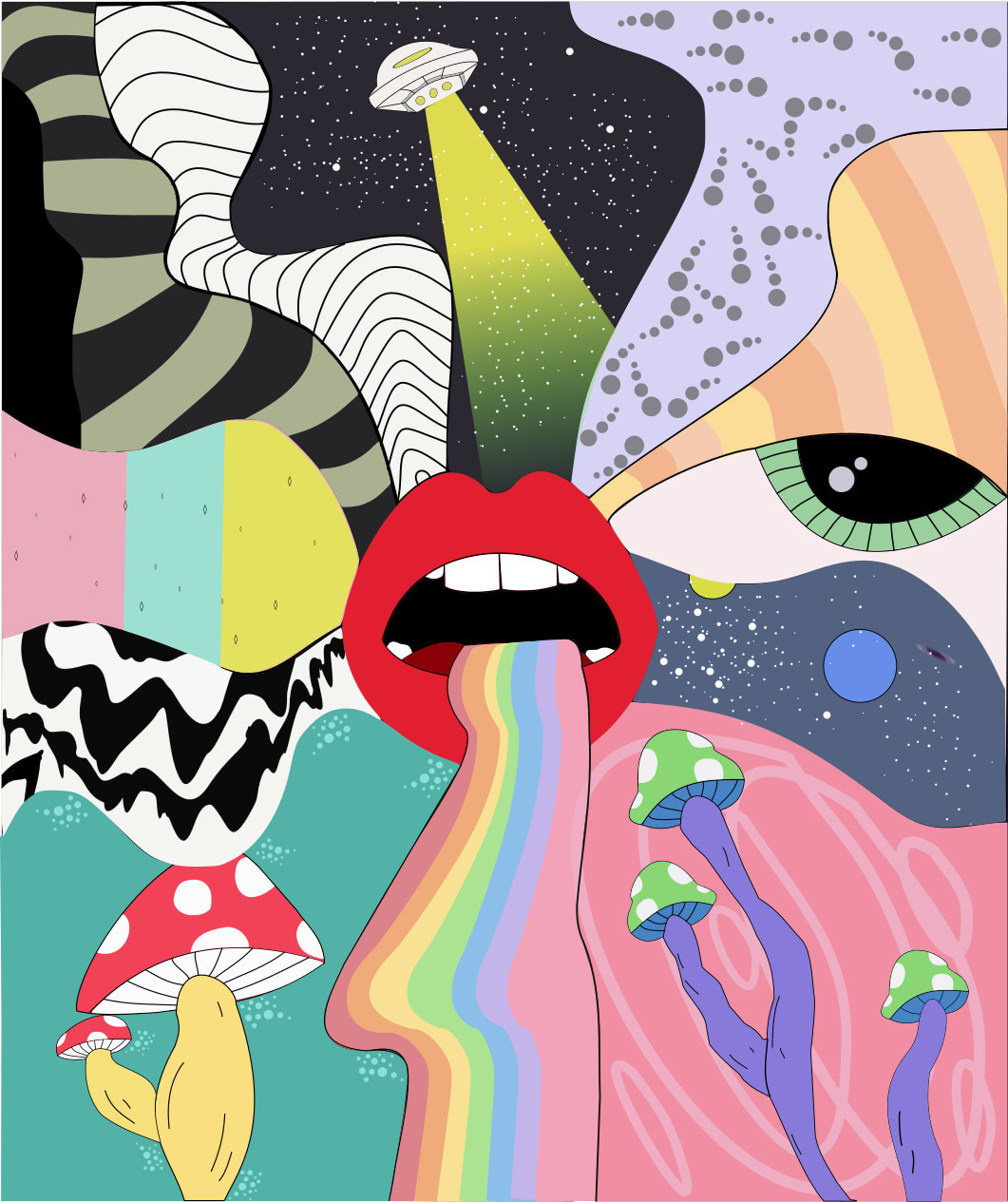 Draw awesome psychedelic design art by Bayuzuiger | Fiverr