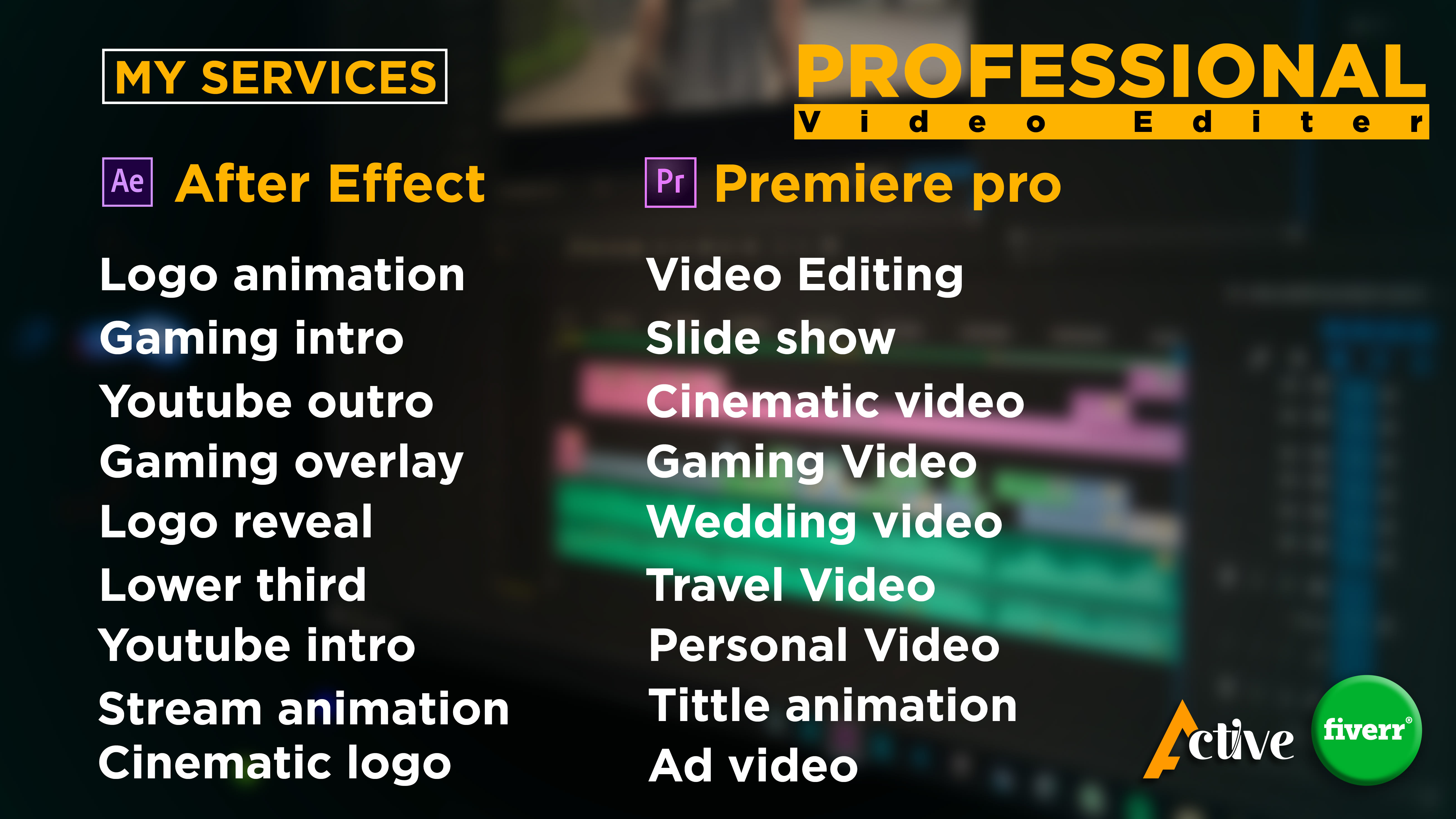 Do after effects, premiere pro, gaming intro, logo reveal, youtube outro, jobs by Active_lance | Fiverr Do after effects, premiere pro, gaming intro, logo reveal, youtube outro, jobs by Active_lance | Fiverr