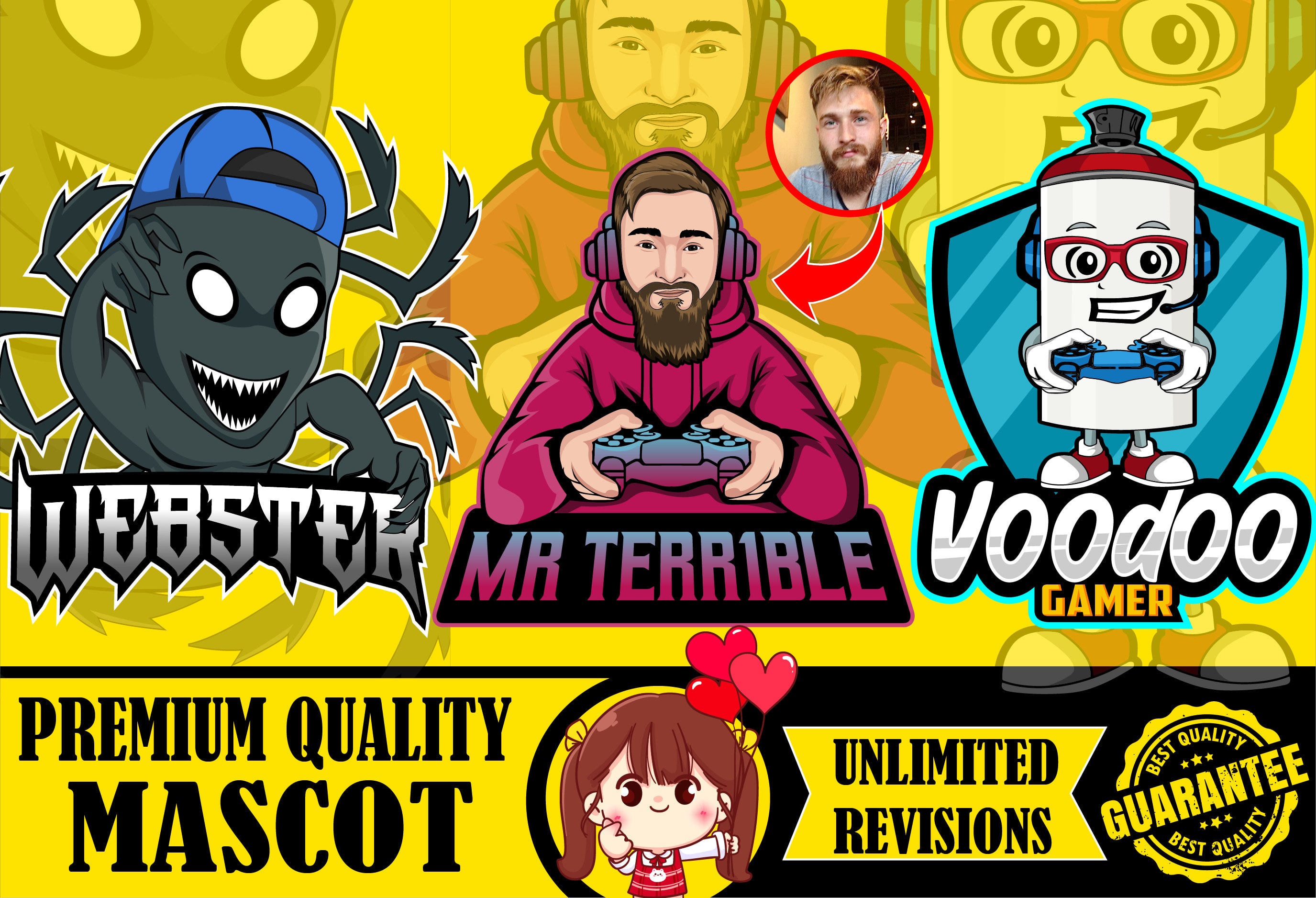 Professional LOGO DESIGN UNLIMITED REVISIONS CARTOON MASCOT LOGO DESIGN 