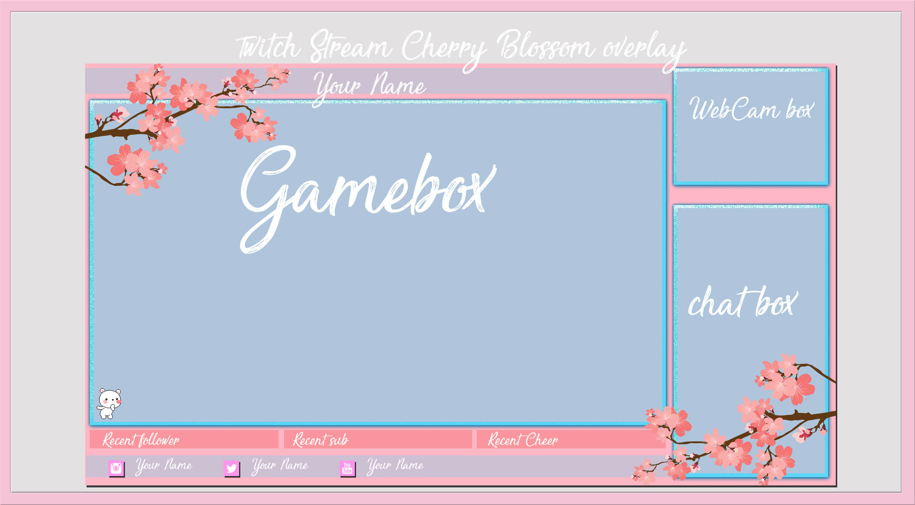 Design A Cute Twitch Stream Overlay By Thepandatv