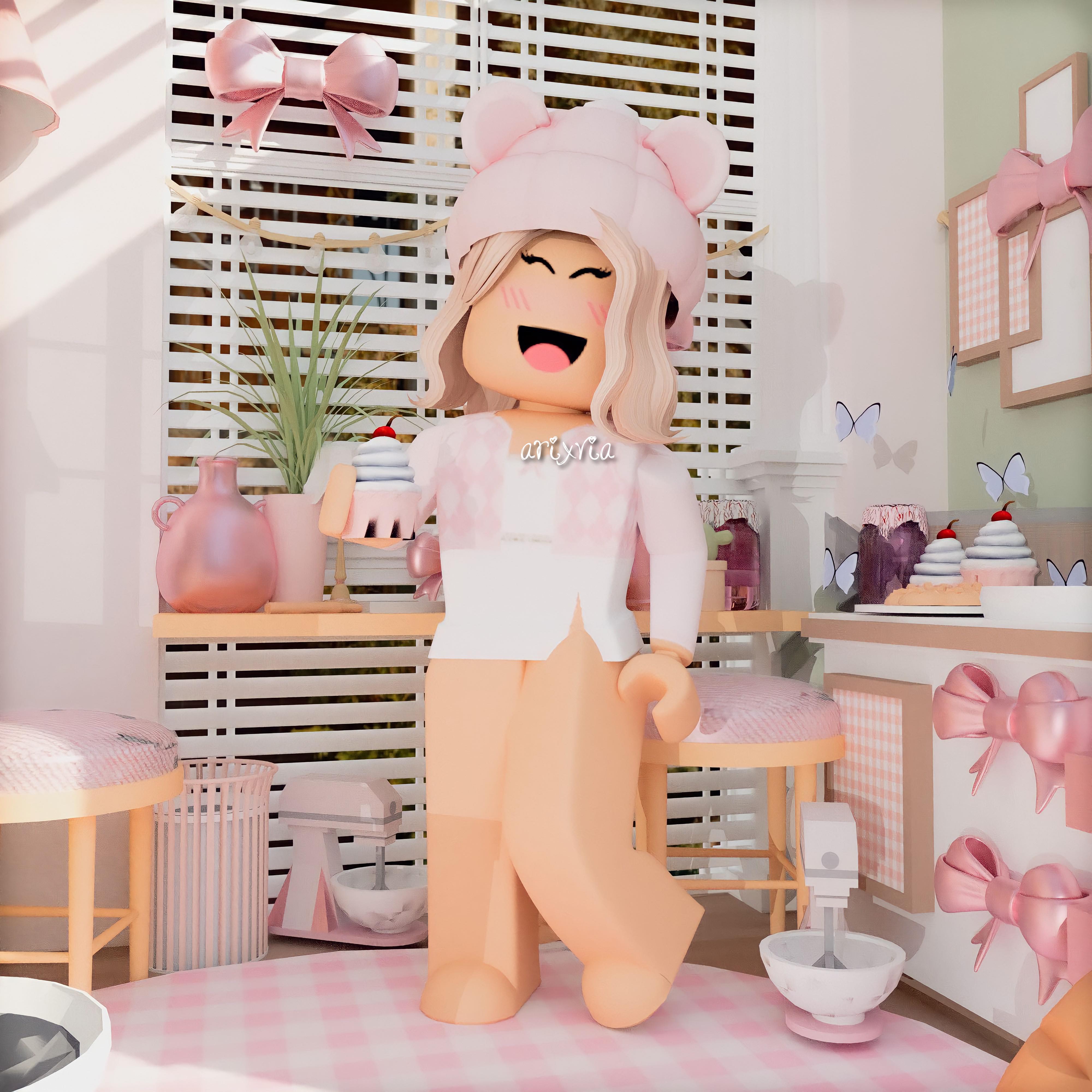 gfx (roblox gfx)  Roblox pictures, Pastel pink aesthetic, Roblox