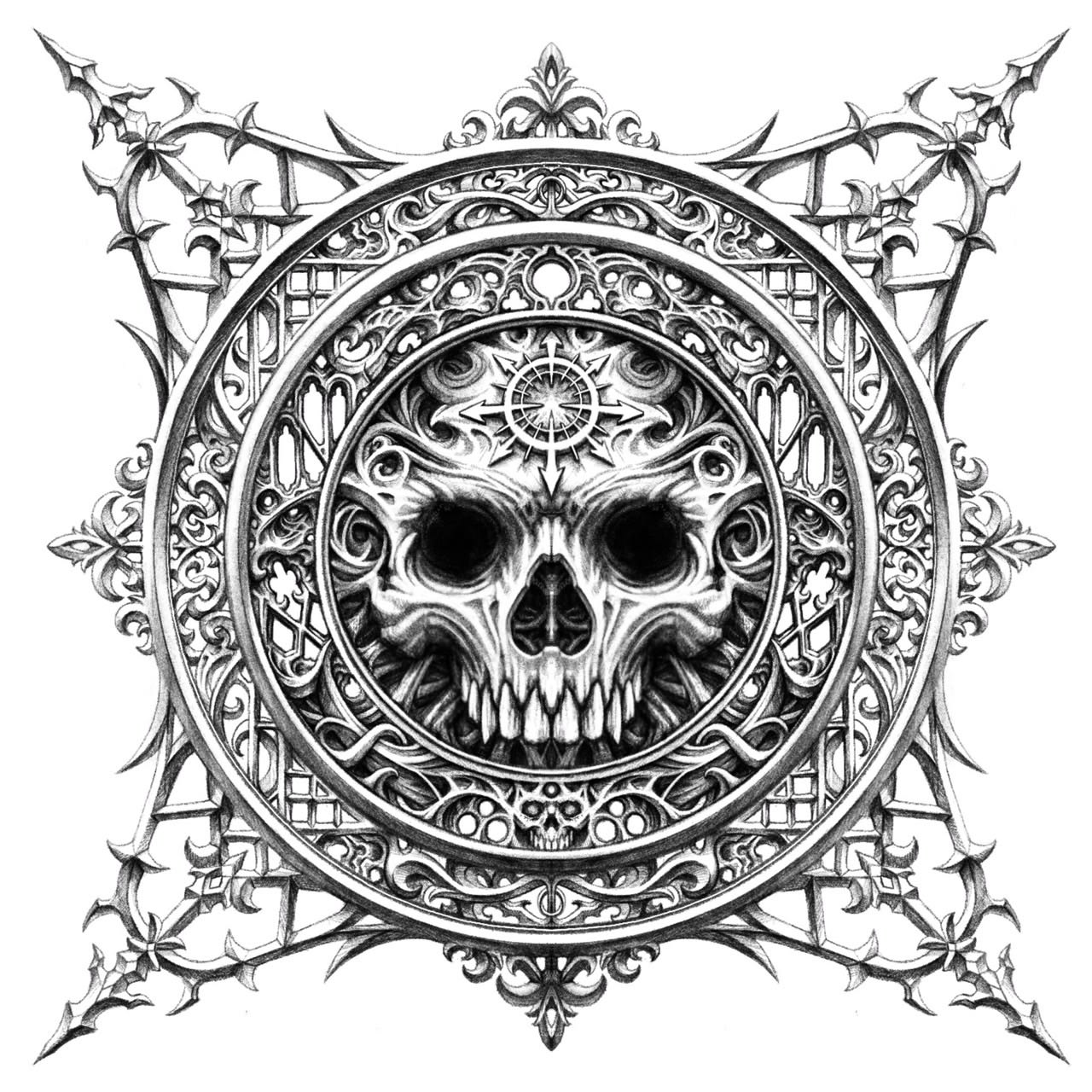 Make u a dark gothic styled blackwork tattoo design by Garsiauw
