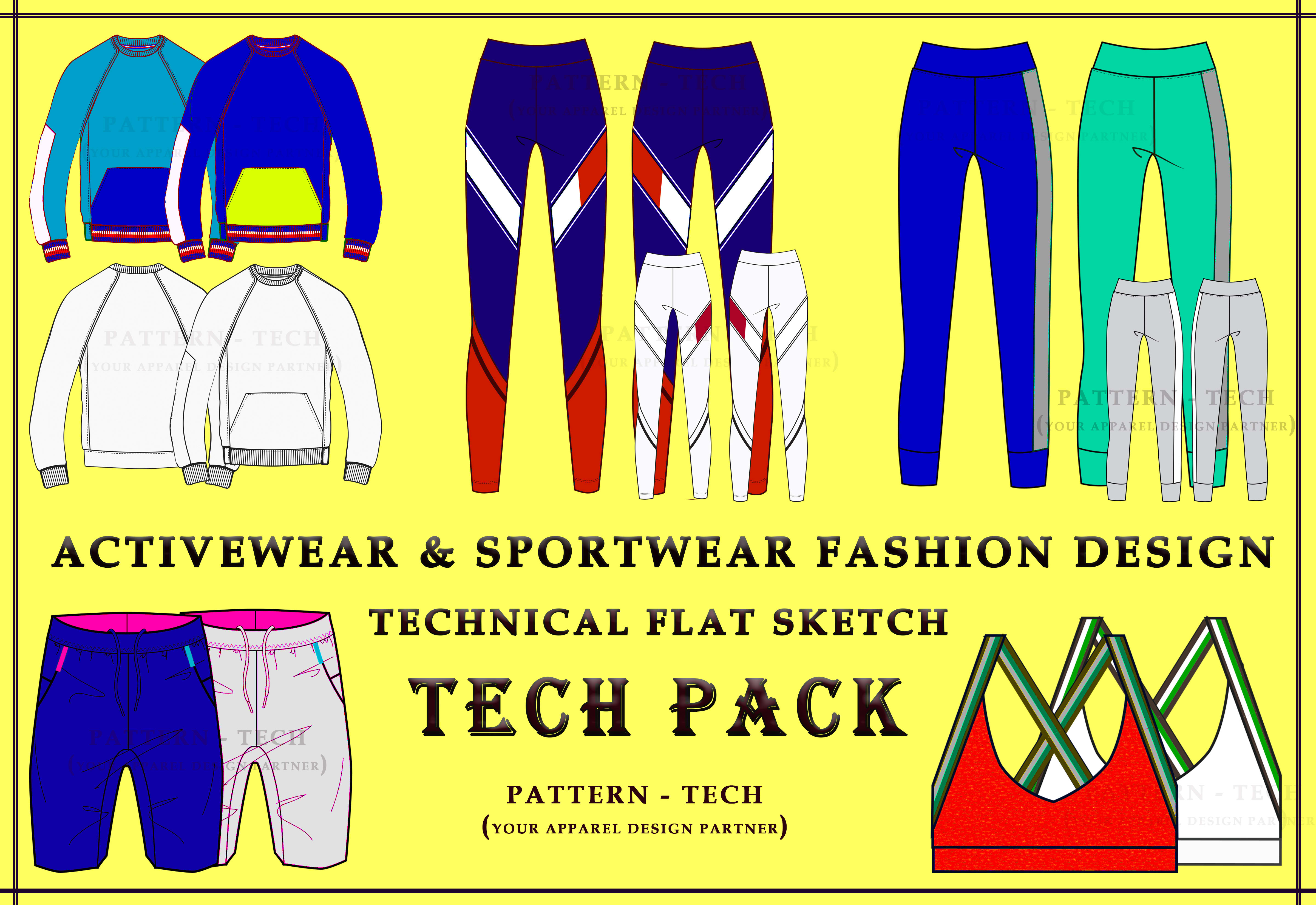 Design professional activewear and sportswear tech pack by Pattern_tech