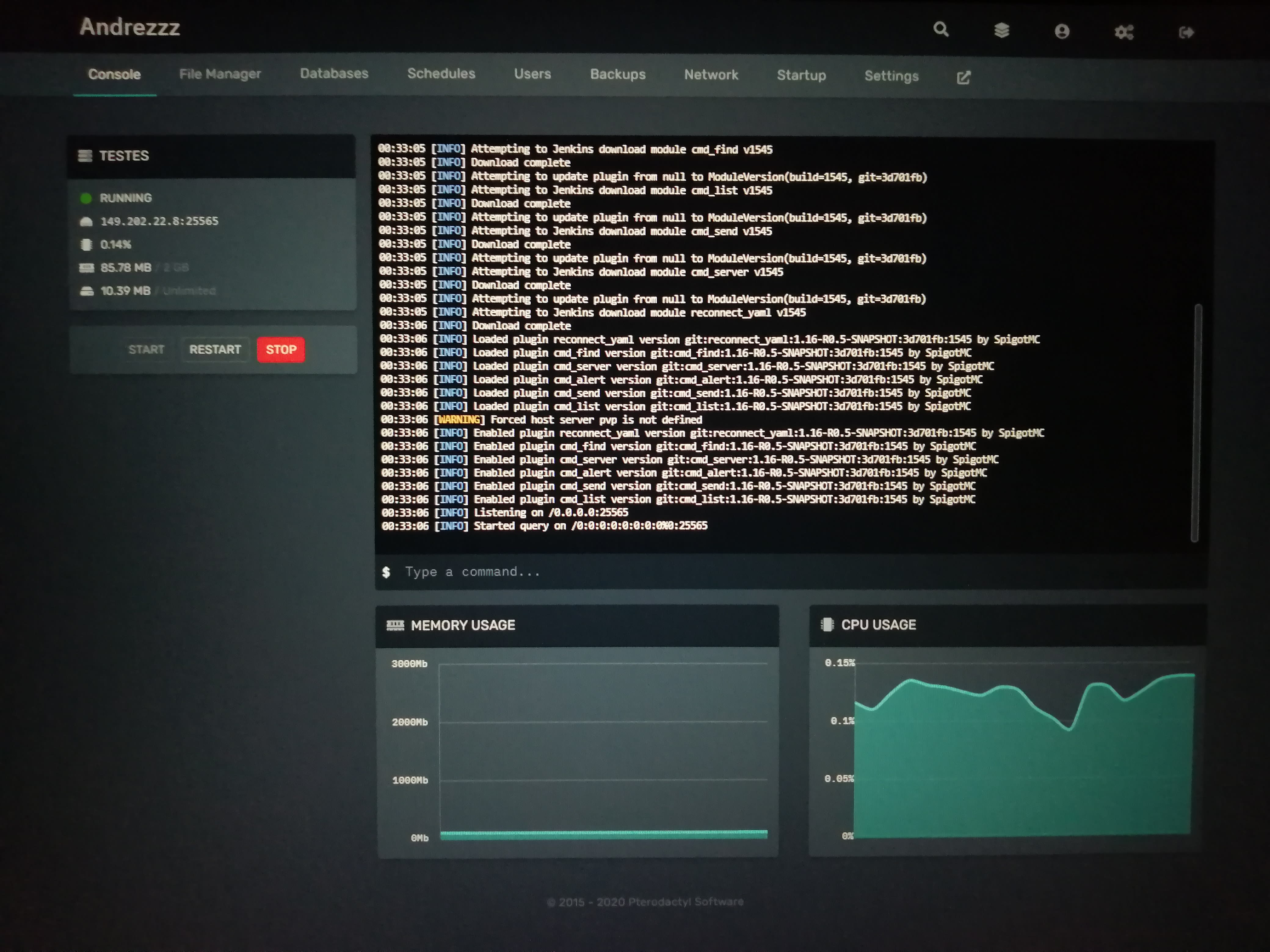 complete a full install of the pterodactyl panel on your system