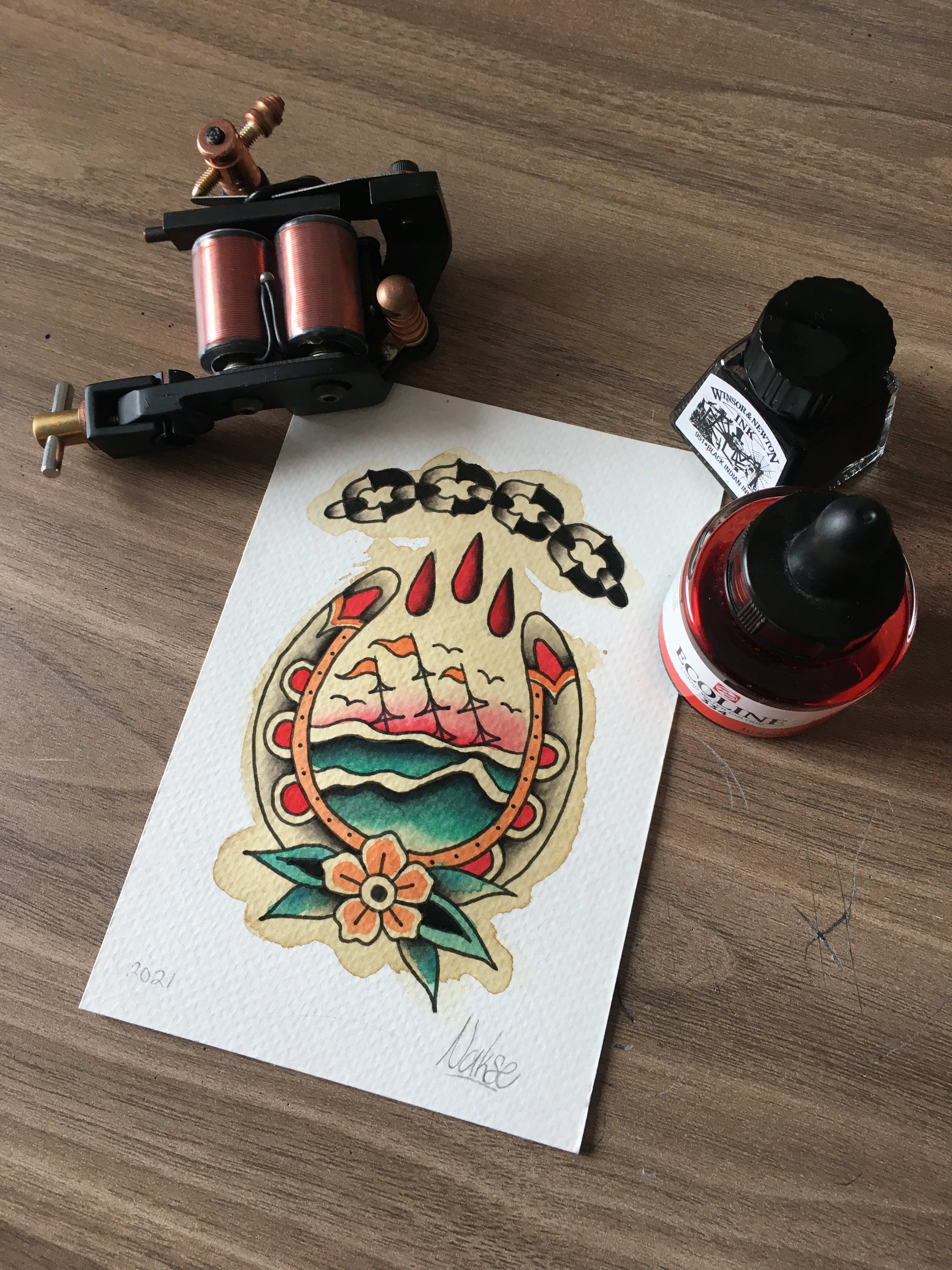 Make You An American Traditional Tattoo Design By Naxe One Fiverr