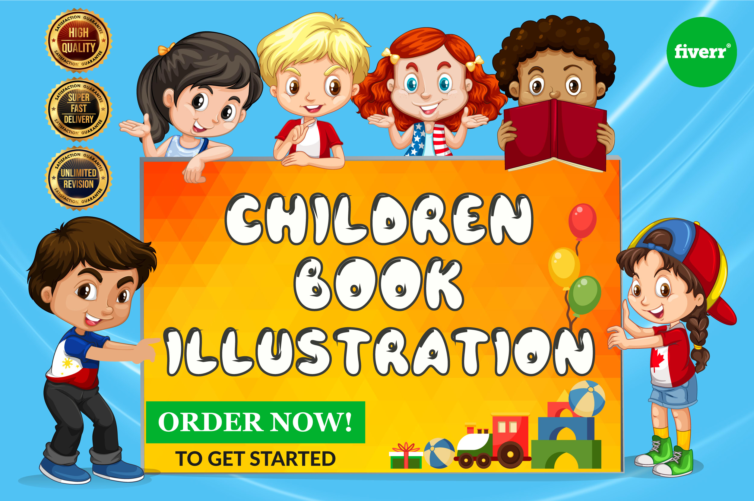 Create noticeable children book illustrations or kids book illustration  cover by Joydutto | Fiverr