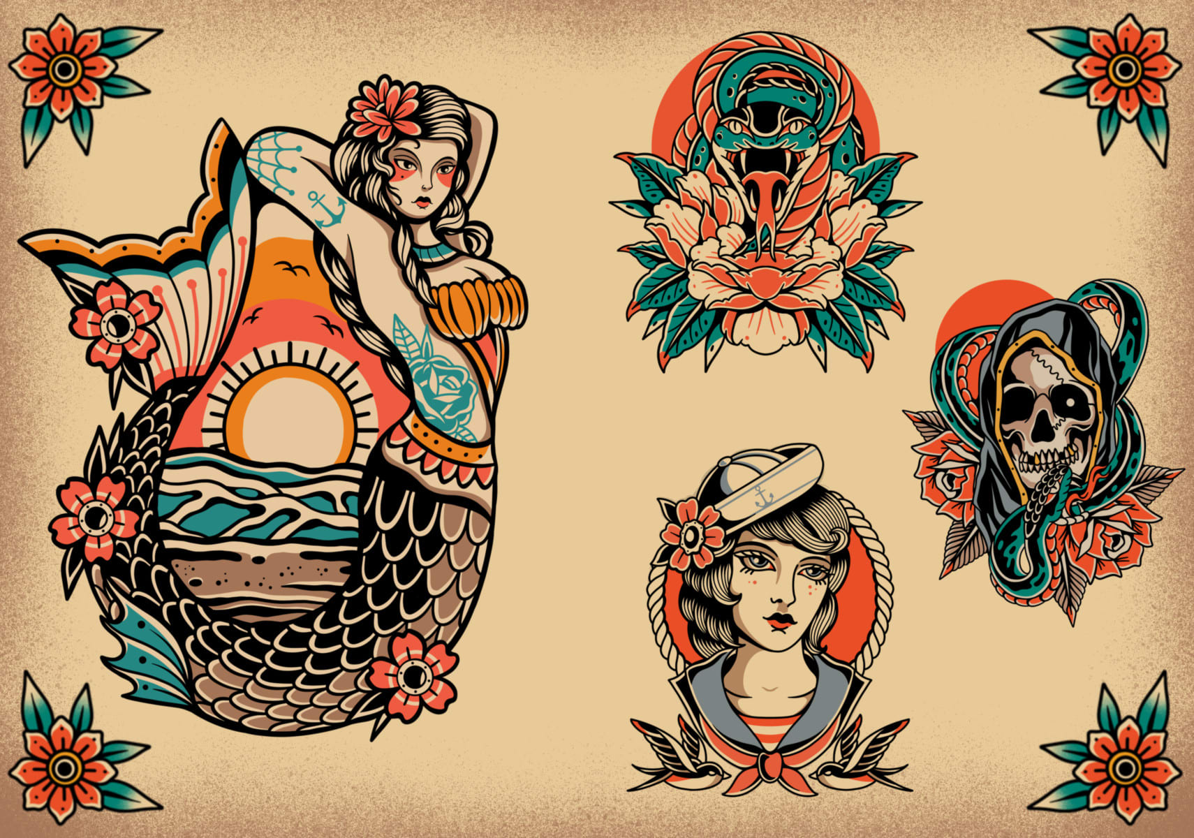 Draw Aesthetic Old School Tattoo Design By Afdhaldesign | Fiverr