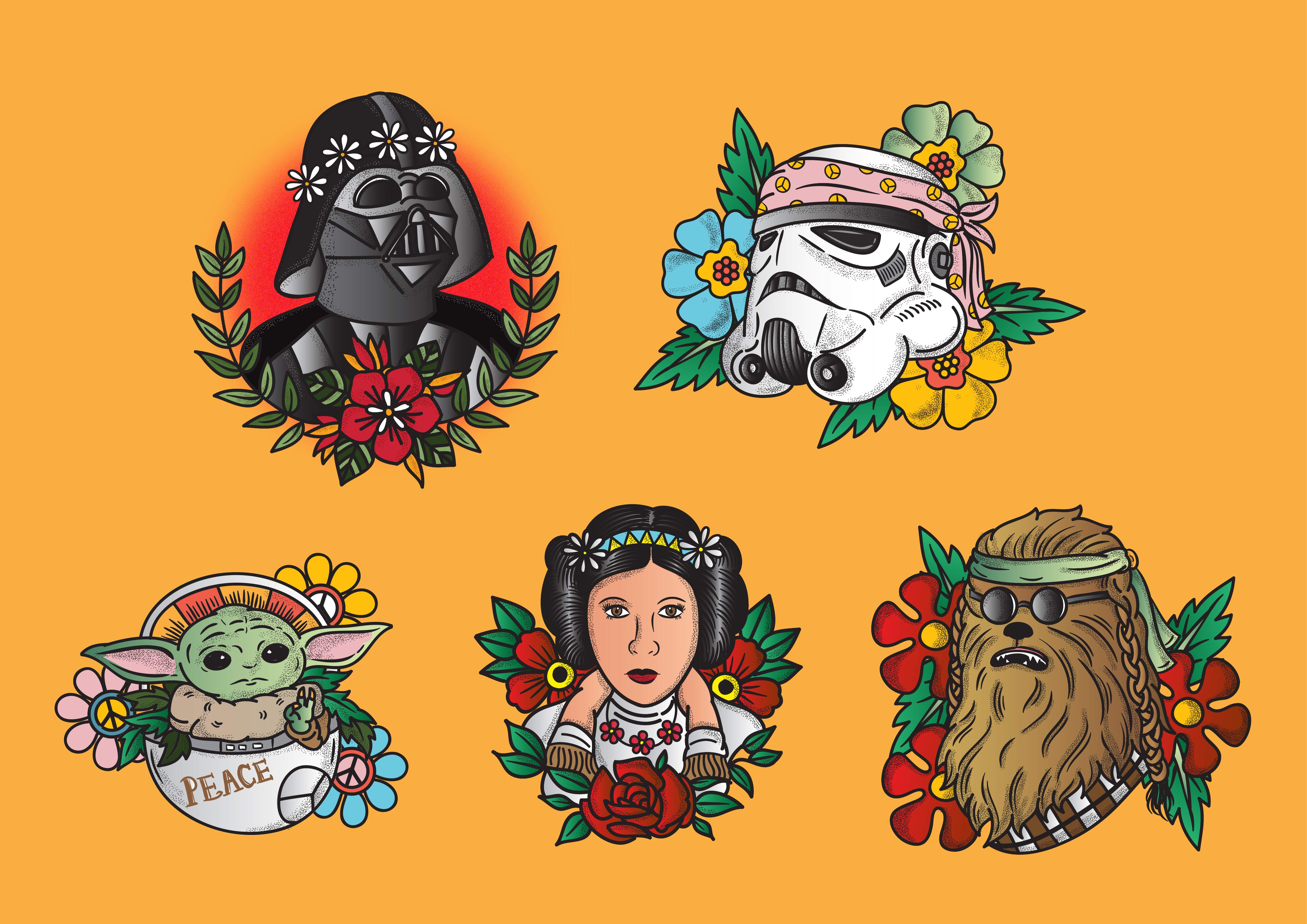 design your american traditional star wars tattoo