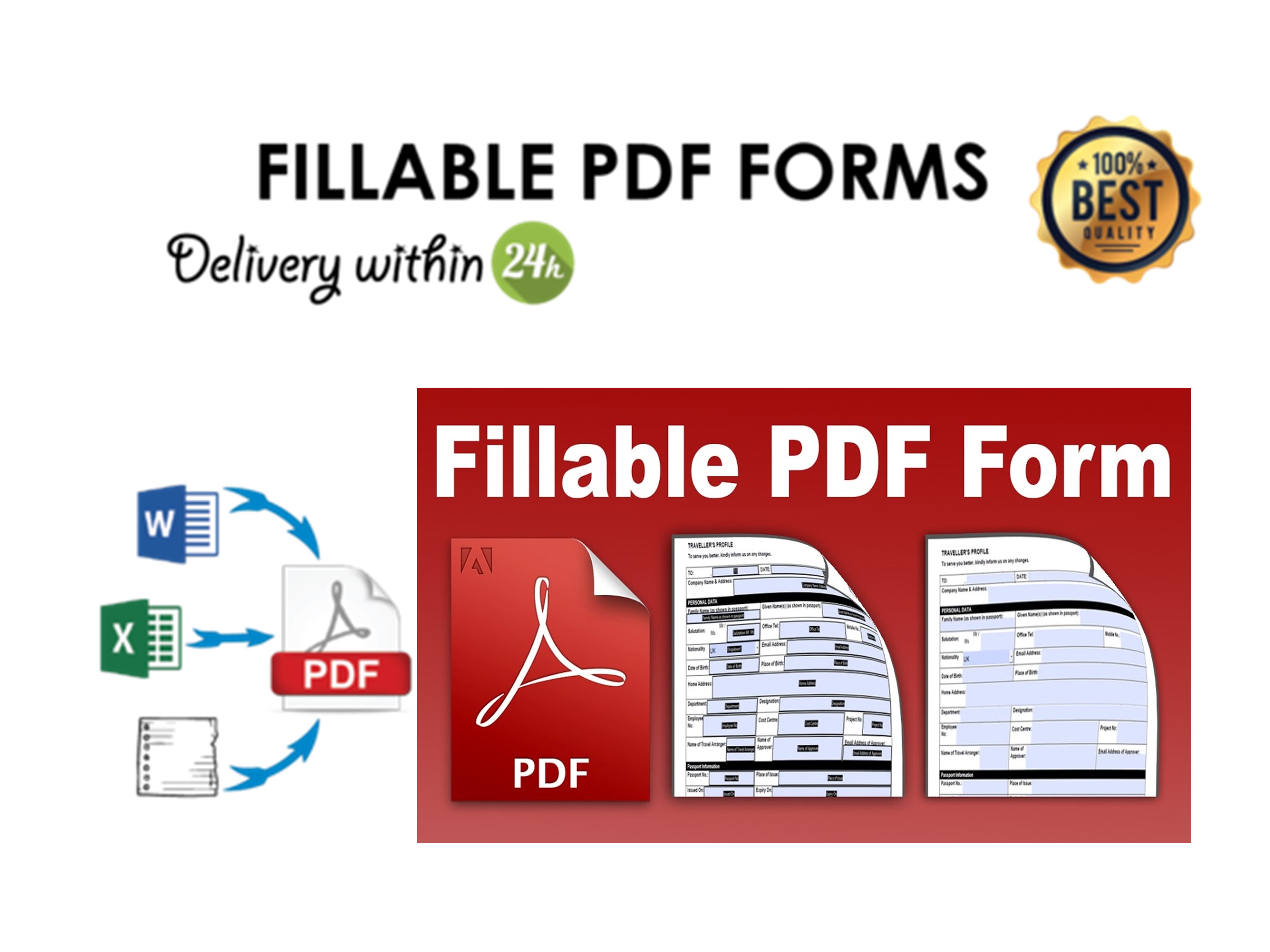 Design fillable pdf form, or edit pdf document by Design_perfect | Fiverr