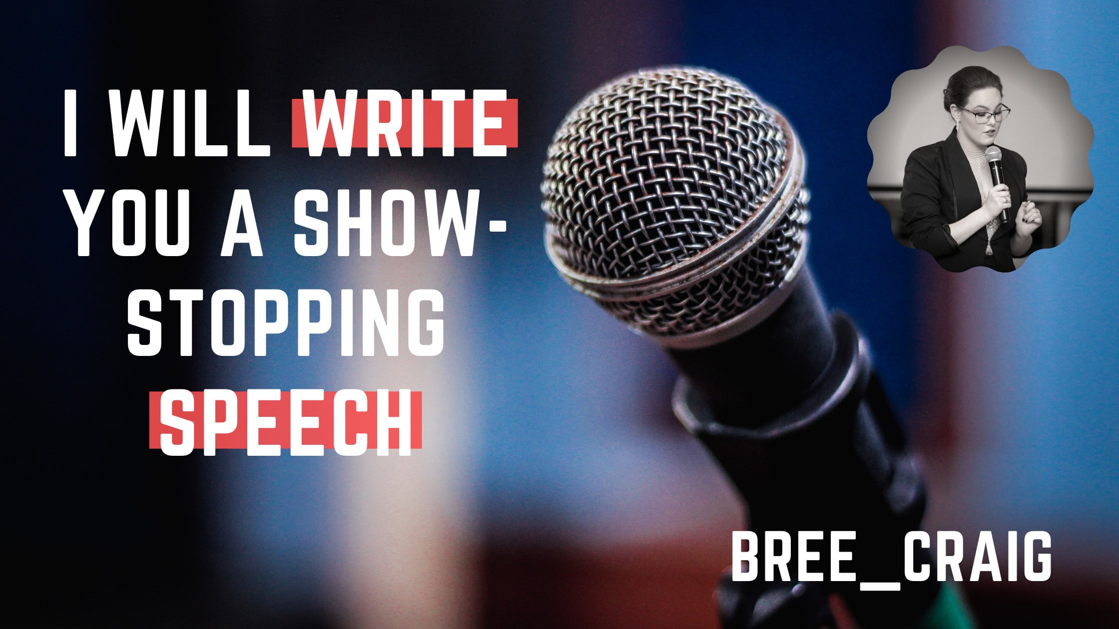 Write you a show stopping speech by Bree_craig  Fiverr