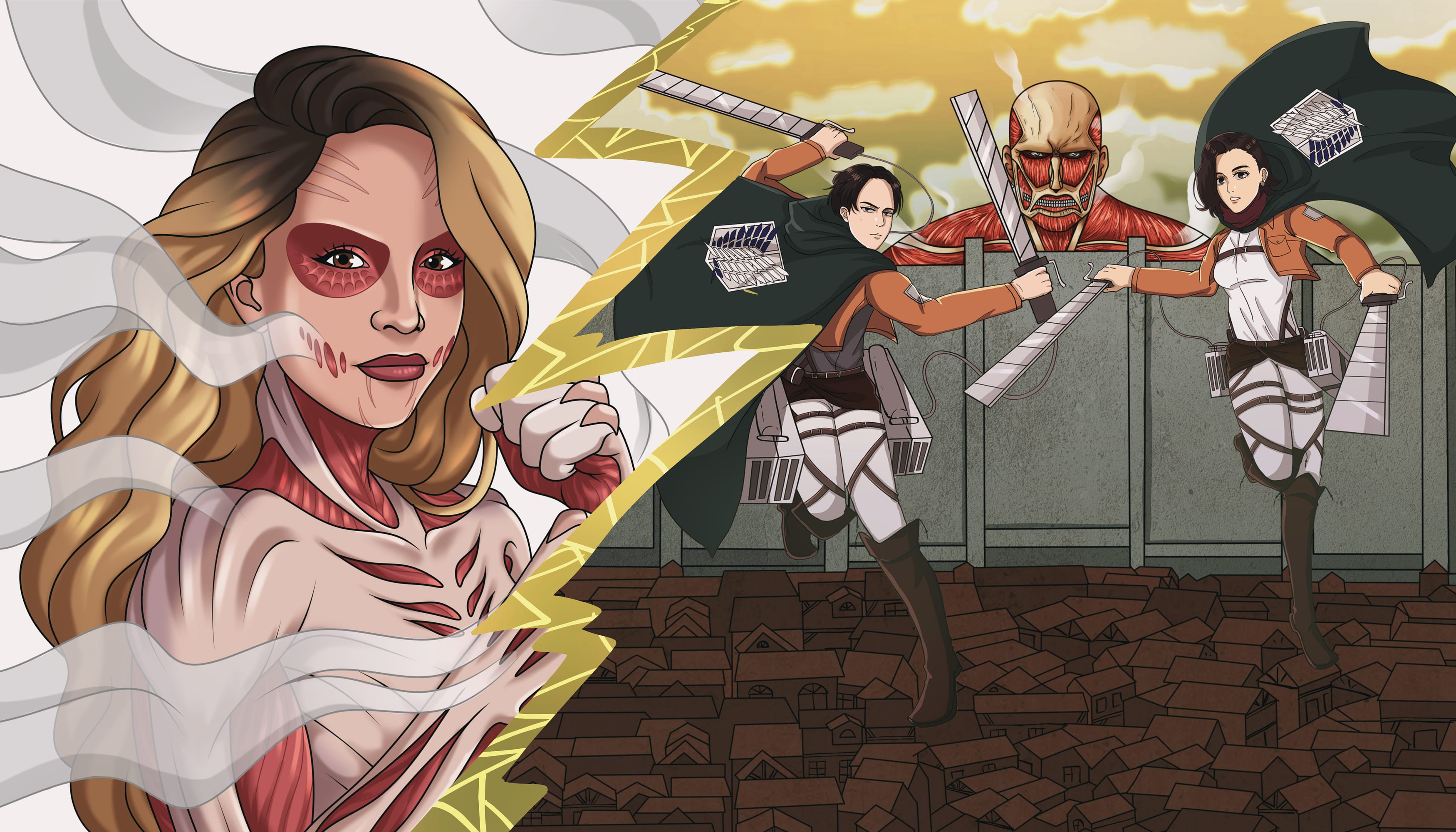 Draw yourself as attack on titan anime manga style free background by  Pratamadicky | Fiverr