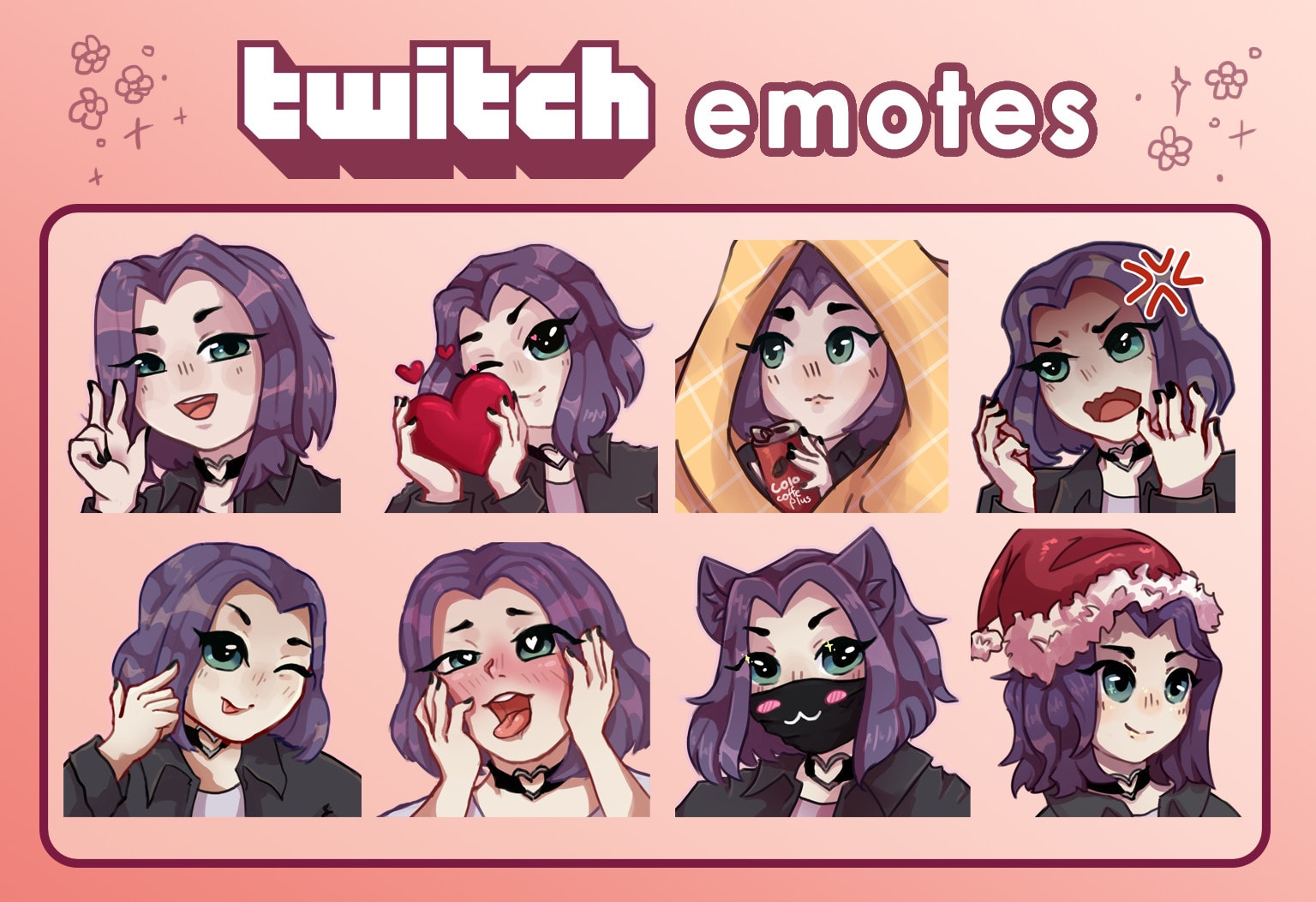 Draw anime emotes for your twitch or discord by Dntude | Fiverr
