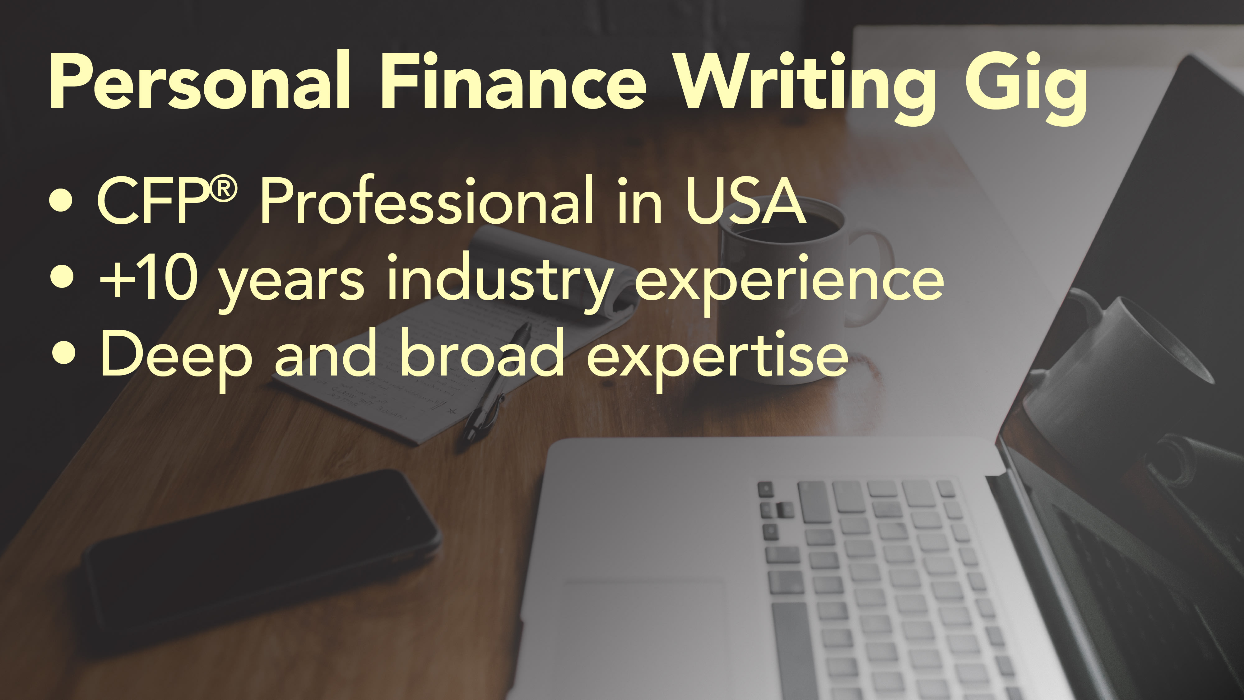 Write a professional personal finance article or blog post by