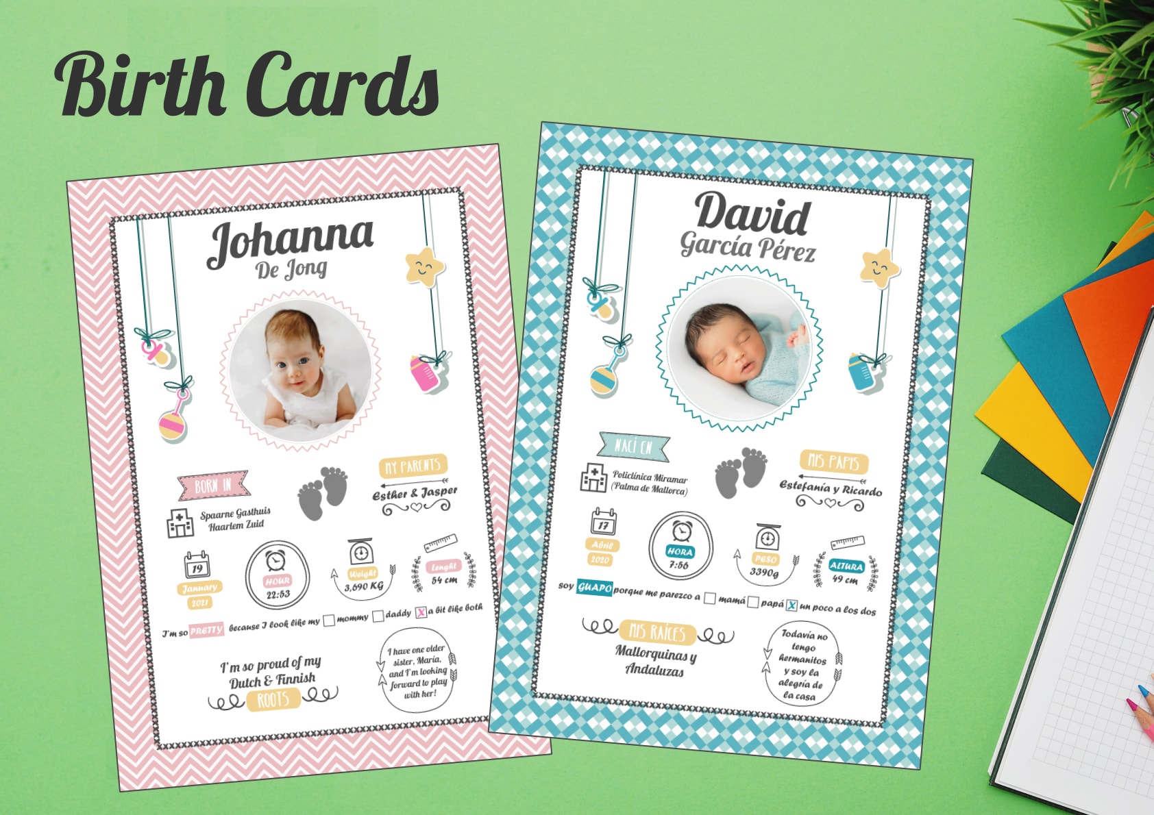 Design a birth card by Davidcabot | Fiverr