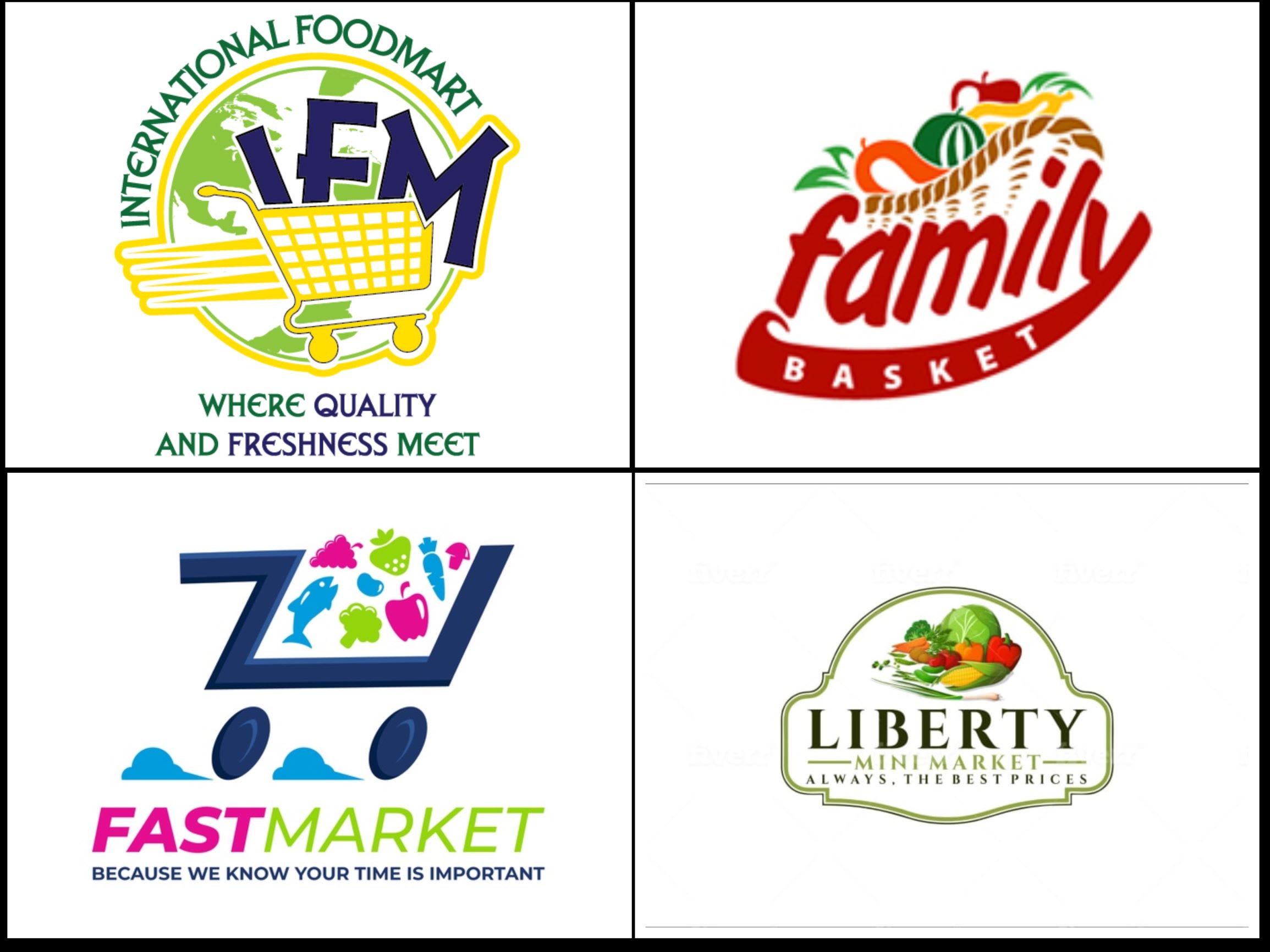 Design Grocery Store Food Mart And Super Market Logo 