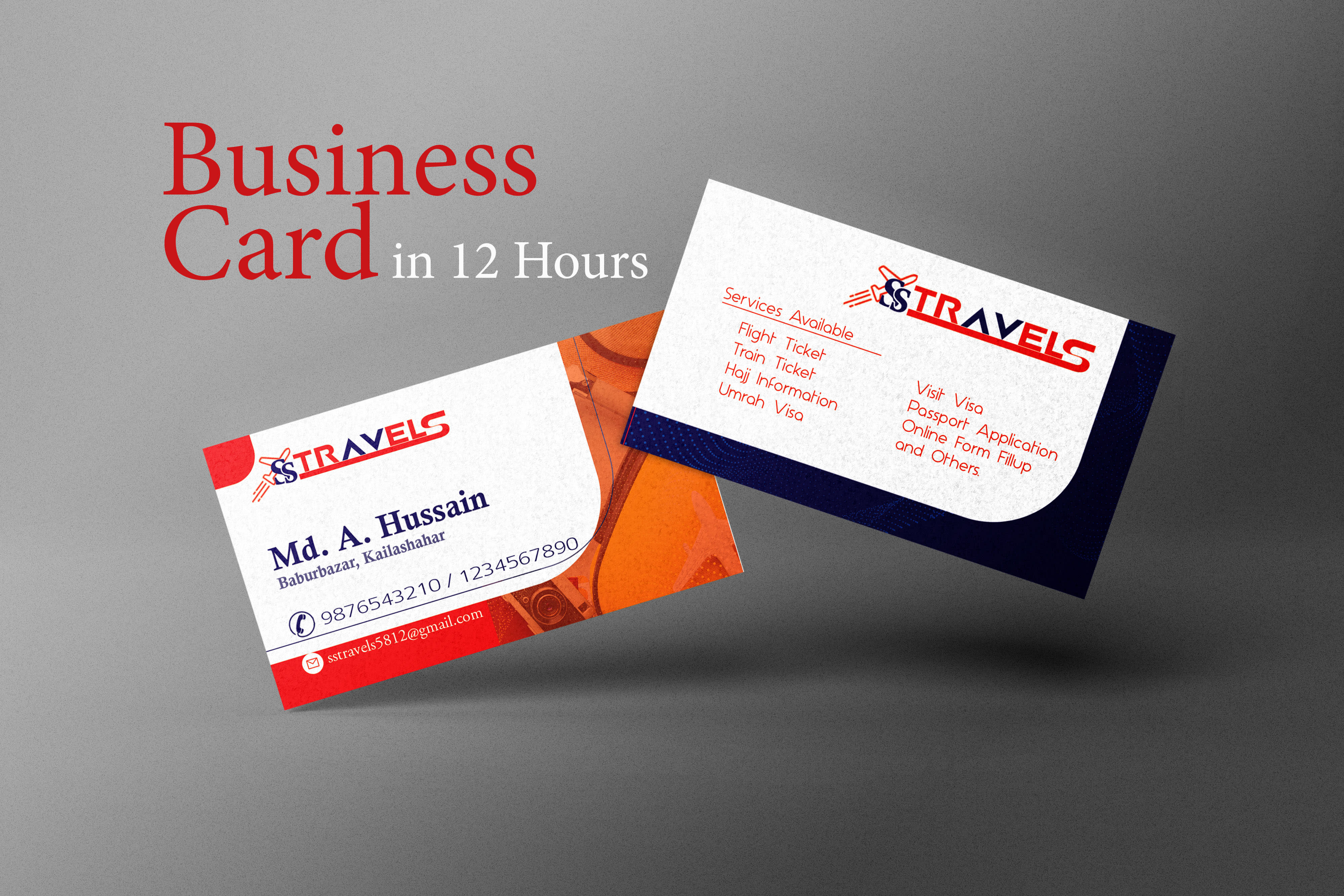 travel agents passport business card