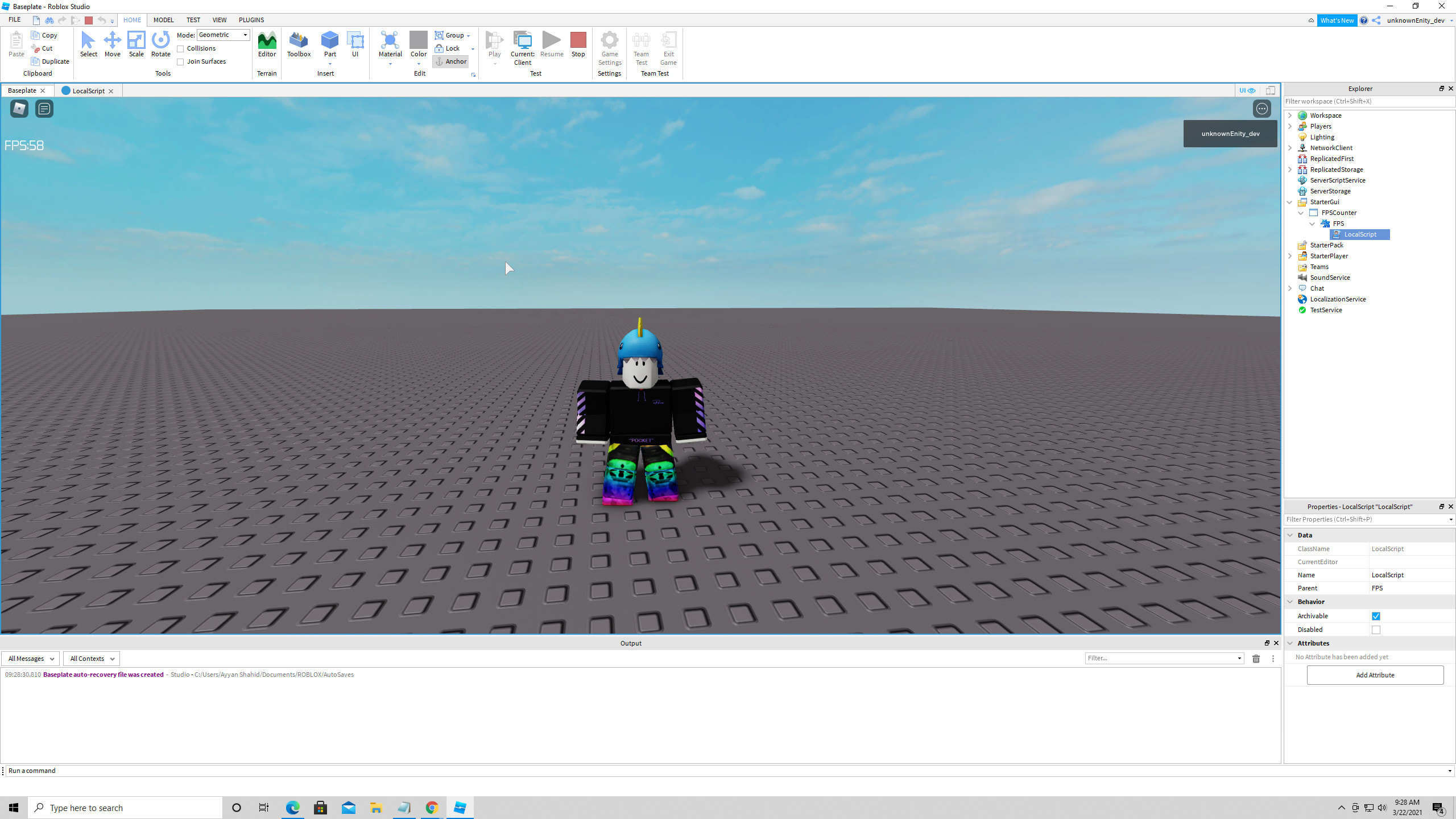 Make You A Fps Counter In Roblox Studio By Devyaimbot Fiverr - in roblox studio