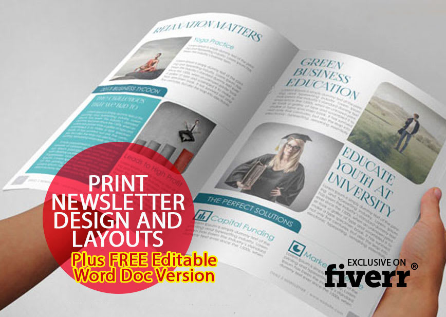 Design And Layout A Professional Print Newsletter By Mrkchnd Fiverr
