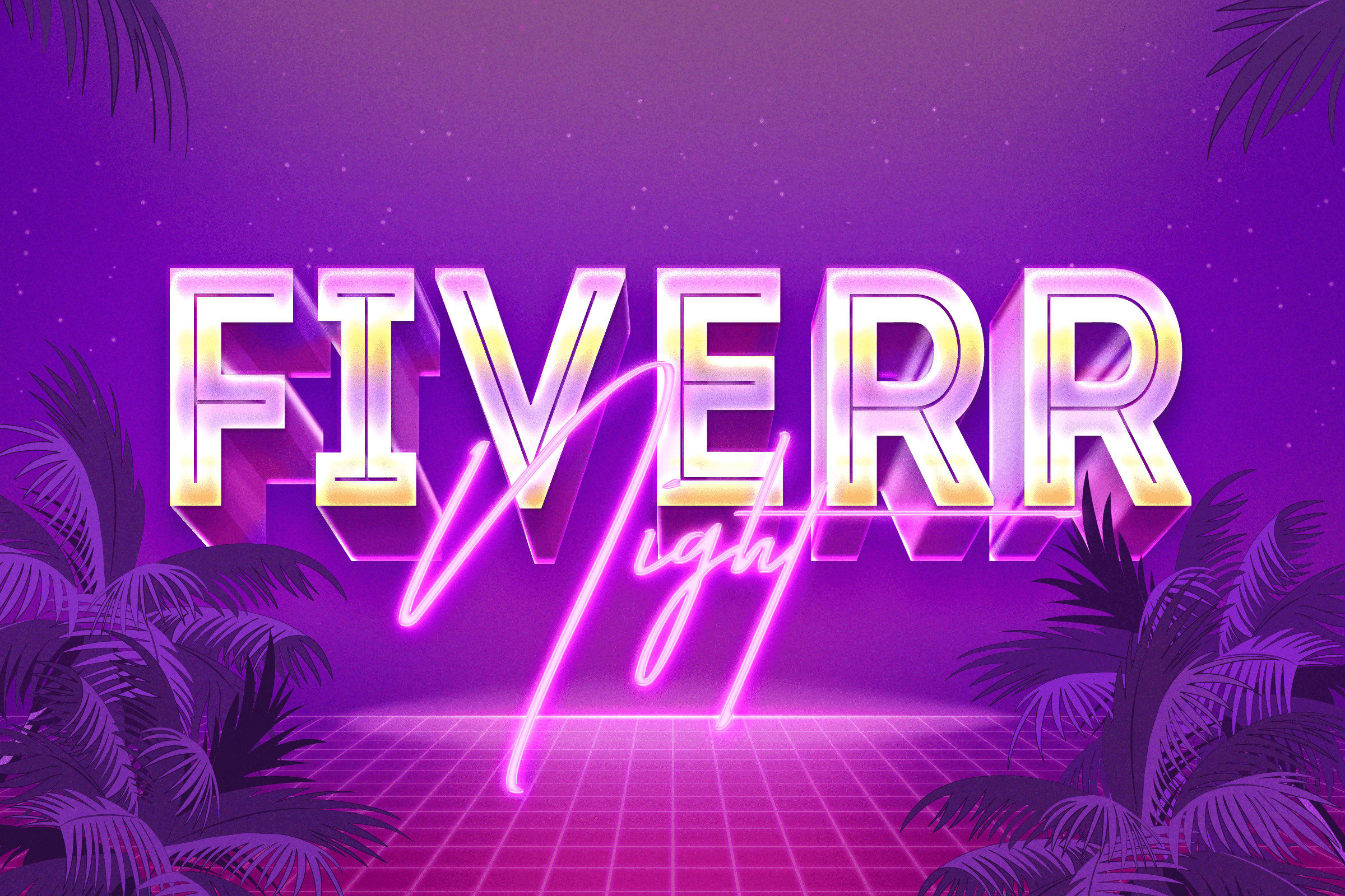 Create A Neon 80s Vhs Retro Intro Animation Video Of Your Text, Logo Or