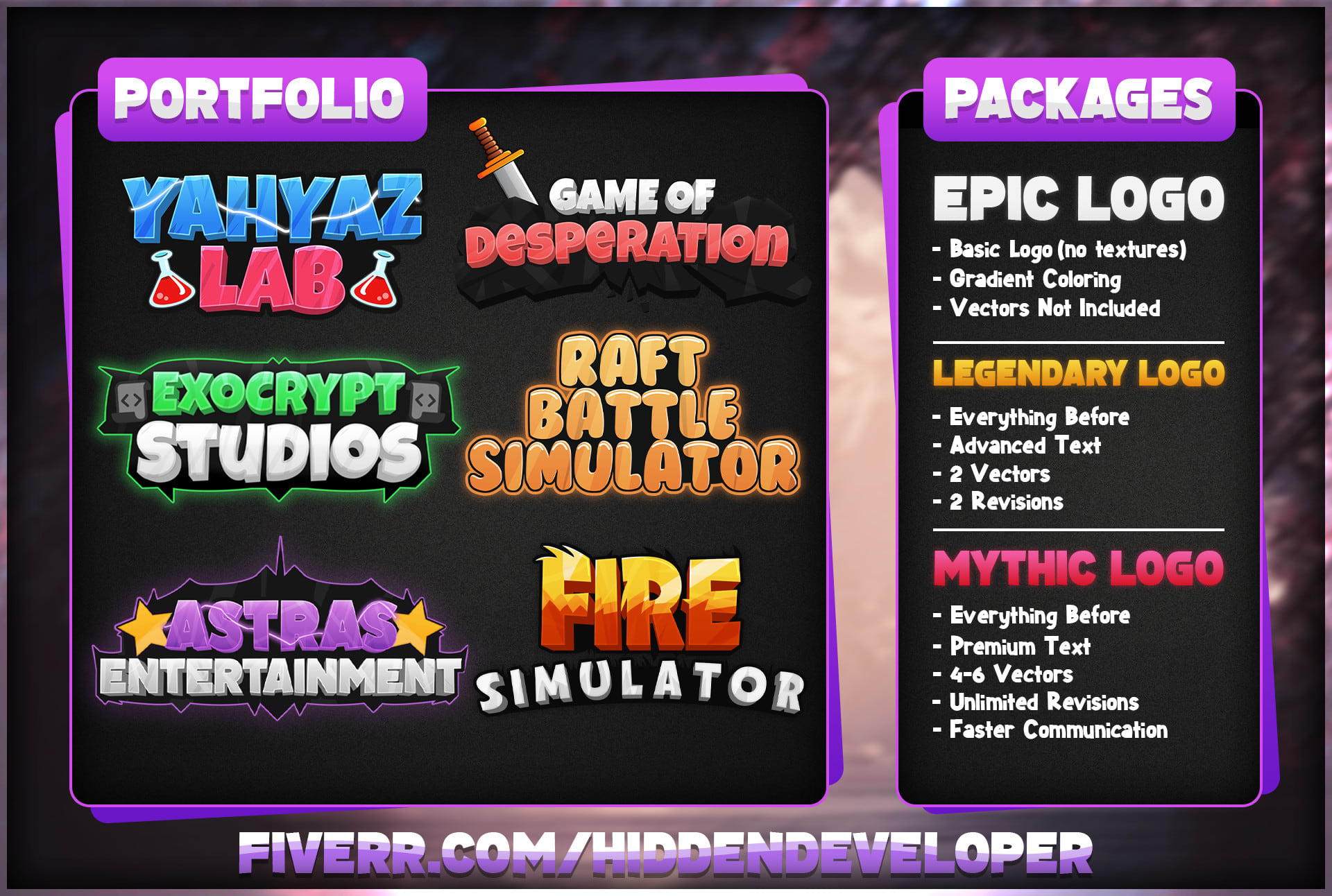 Design A Logo For Your Roblox Game By Hiddendeveloper Fiverr - game logo roblox