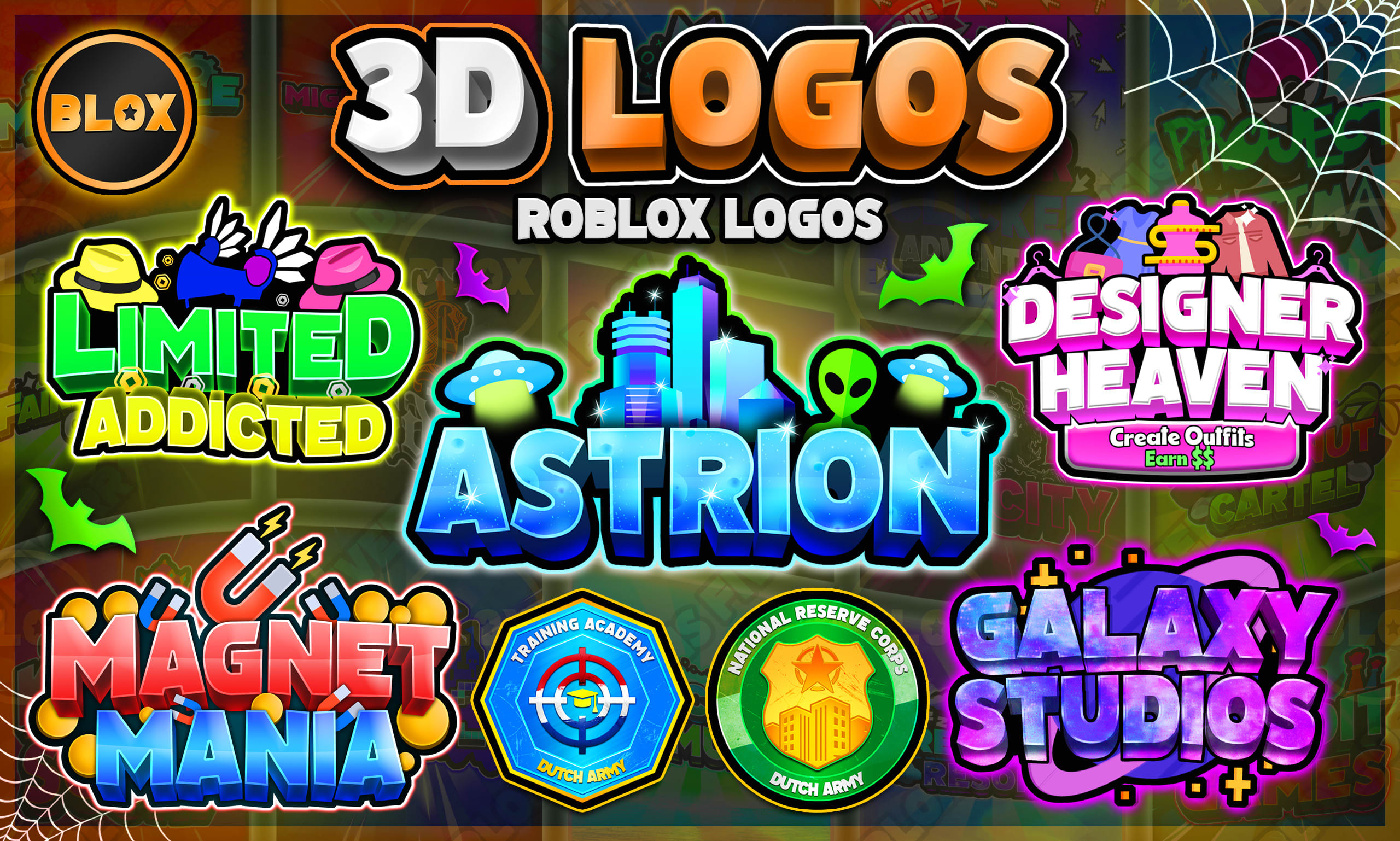 design a creative roblox games or group logo