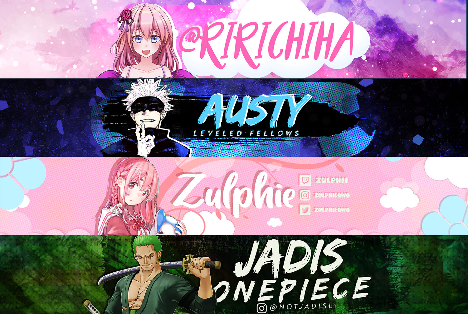 Design cute anime banner or headers with matching profile by Tousif_ahmed6  | Fiverr